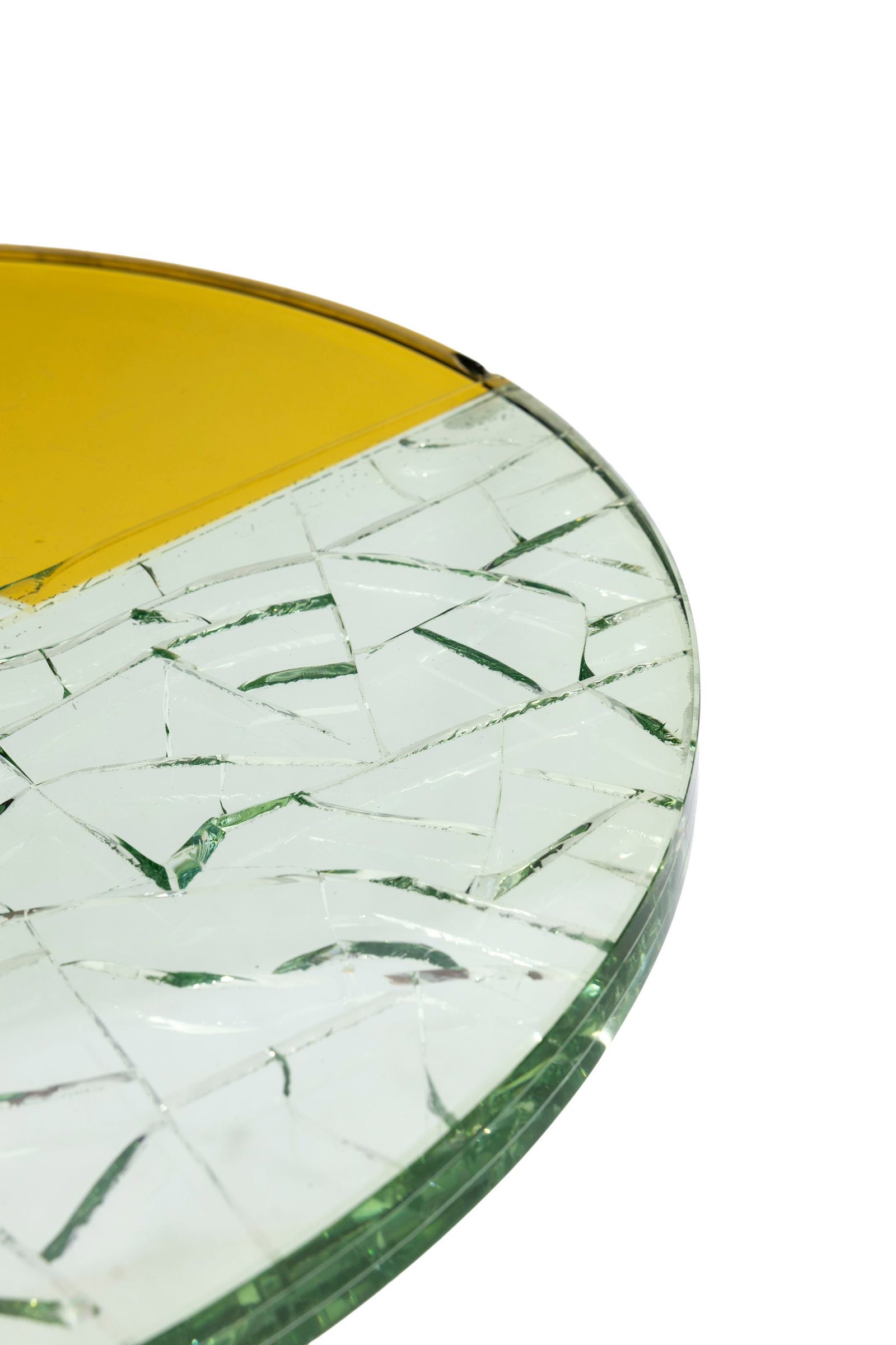 Side table Sally par Shiro Kuramata (1934-1991), plateau en verre fractal partiellement teinté  - 3