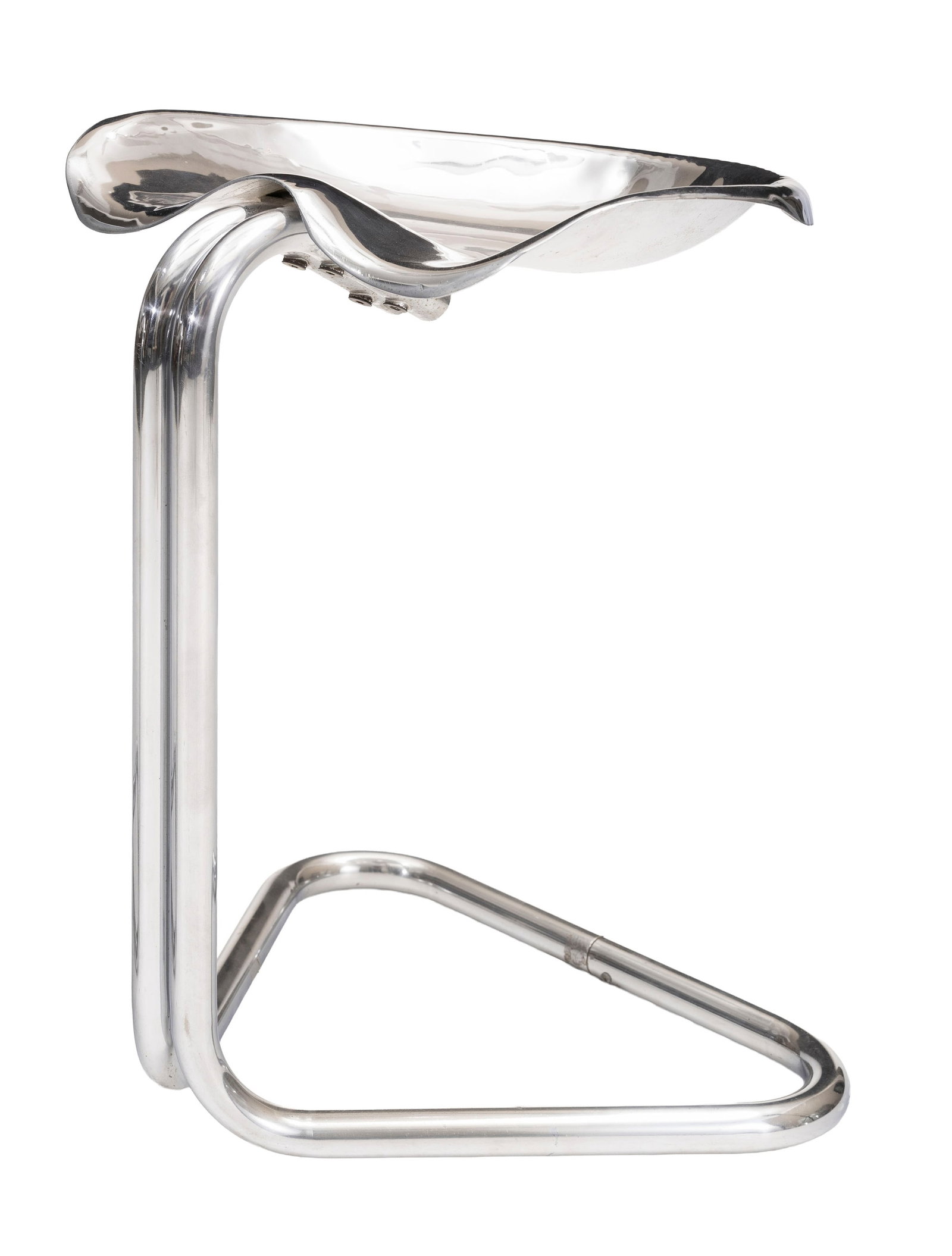 Paire de tabourets par Rodney Kinsman (né en 1943), en métal chromé, assise reposant  - 2
