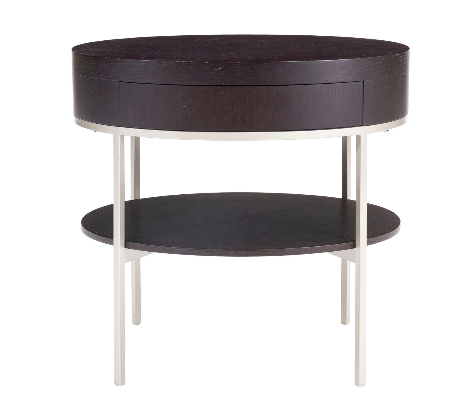 Table de chevet Apta par Antonio Citterio (né en 1950) pour B&B Italia, Collection Maxalto, en : Table de chevet Apta par Antonio Citterio (né en 1950) pour B&B Italia, Collection Maxalto, en particule de bois avec placage wengé, ouvrant par un tiroir, pieds en métal chromé re