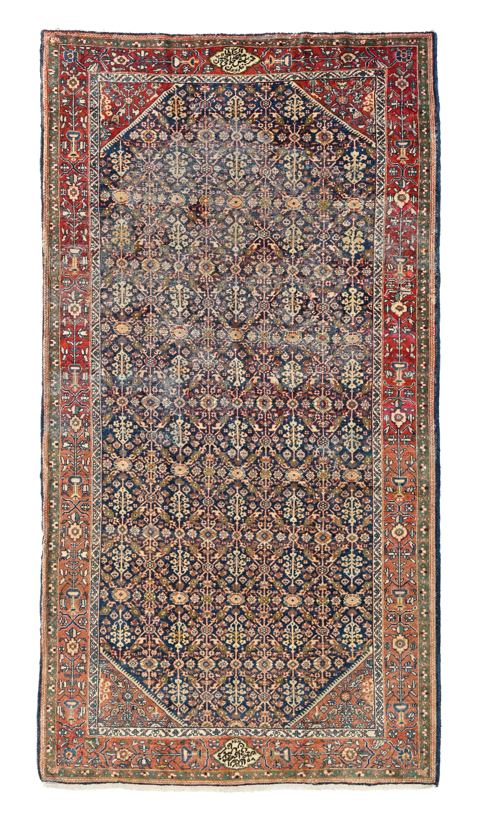 Tapis Mahal, Iran, fin XIXe s., orné d'un parterre de fleurs et de feuilles stylisées sur  (1 of 1)