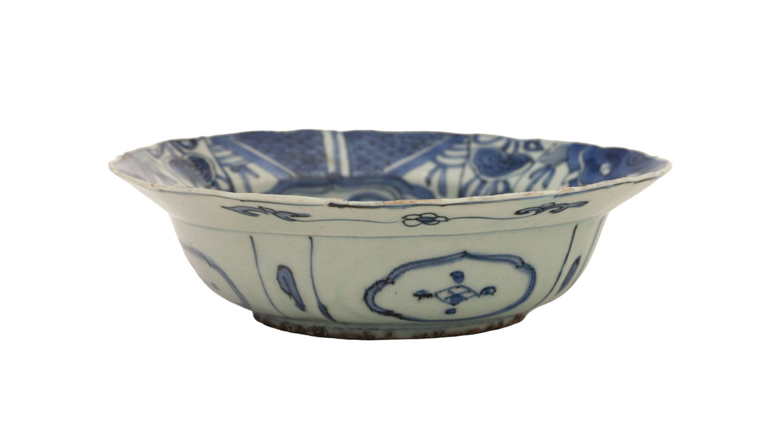 Bol "klapmut" en porcelaine Kraak, Chine, dynastie Ming, décor en bleu d'oiseaux, objets pr - 2