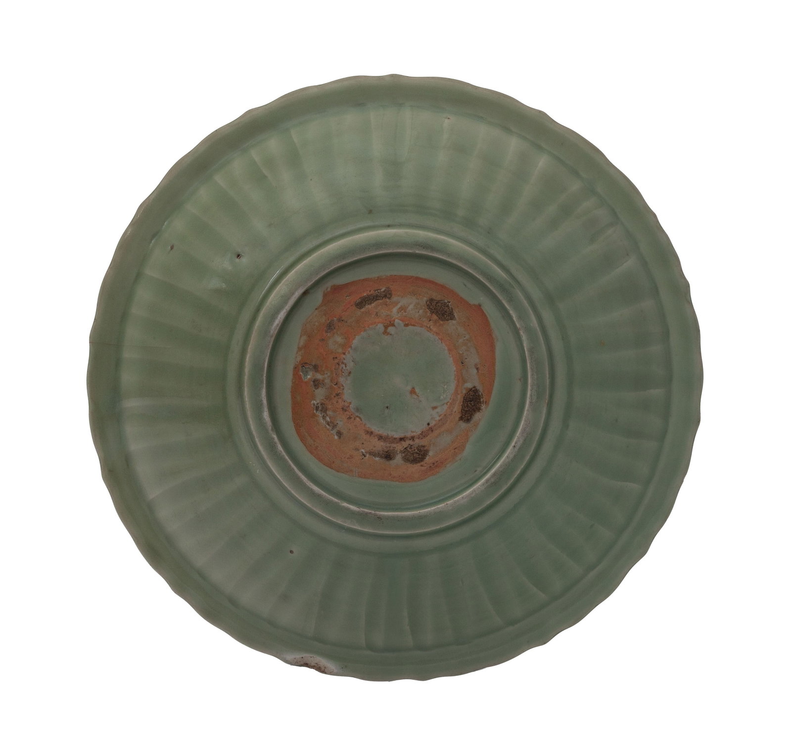 Plat floriforme en céramique à glaçure céladon, Chine, dynastie Ming, décor - 2