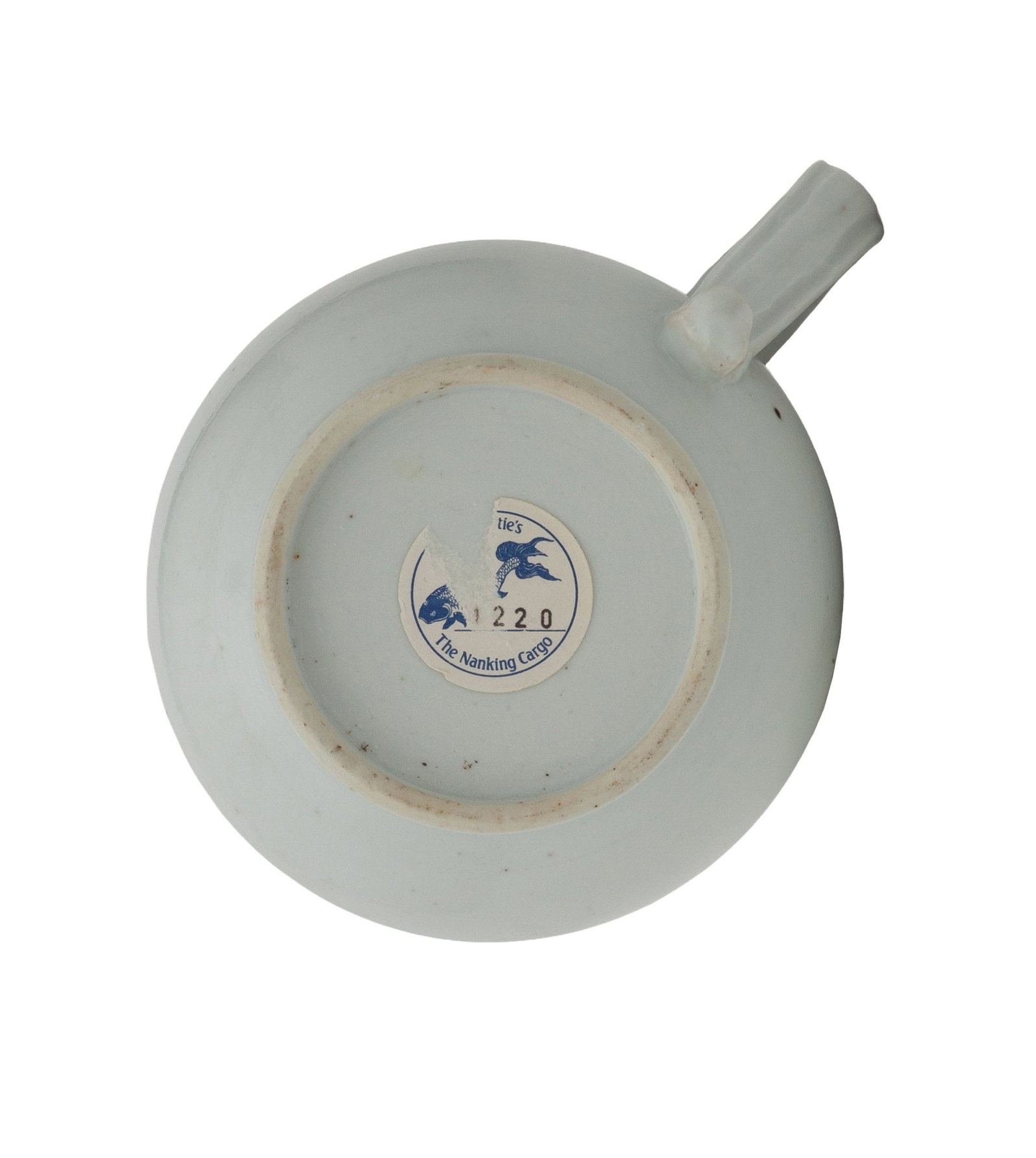 Zhadou (crachoir) en porcelaine à glaçure monochrome blanche, Chine, ca 1750, étiquet - 2