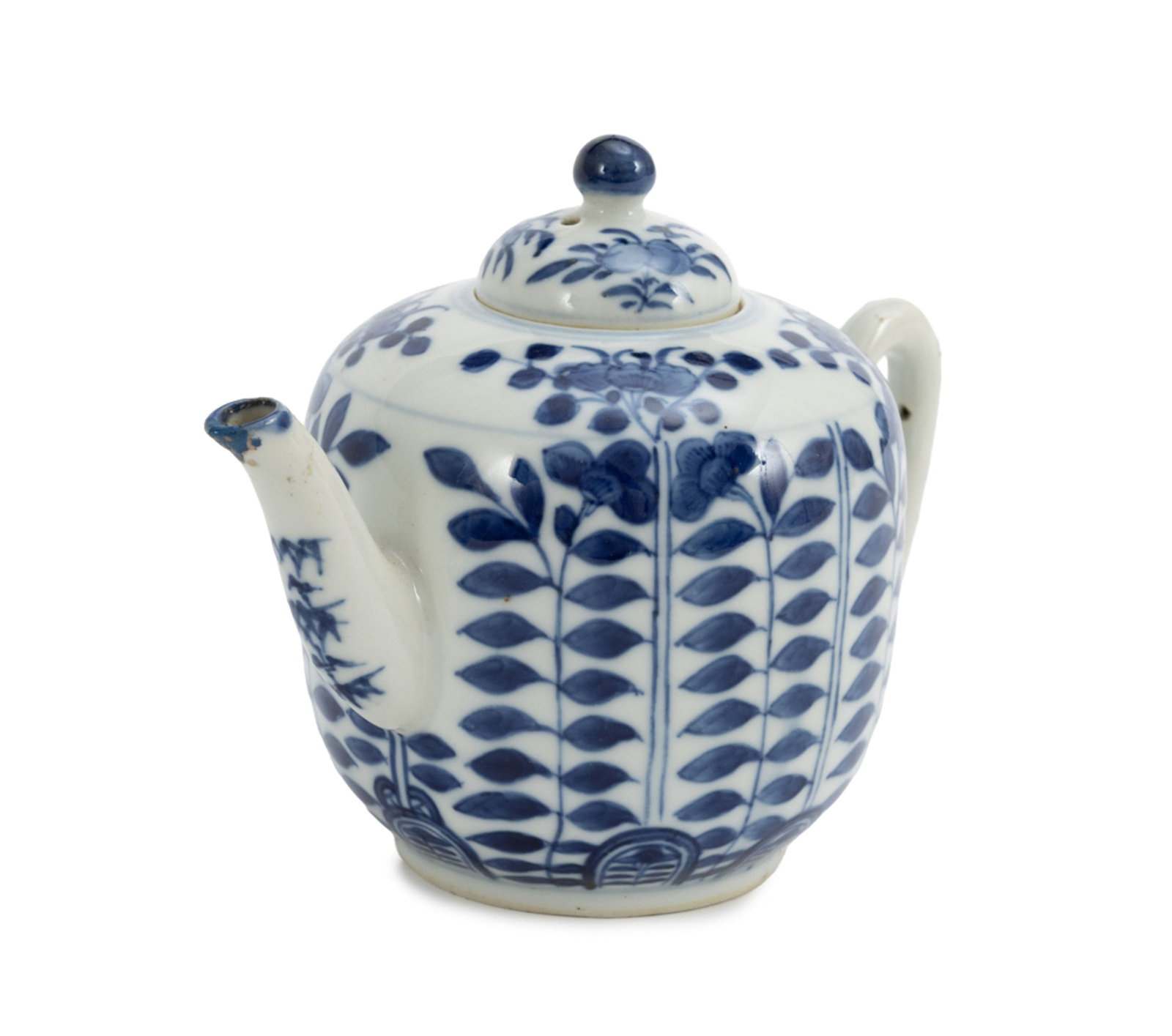 Ensemble de 10 porcelaines bleu blanc, Chine, dynastie Qing, comprenant: 2 théières, chacu - 10