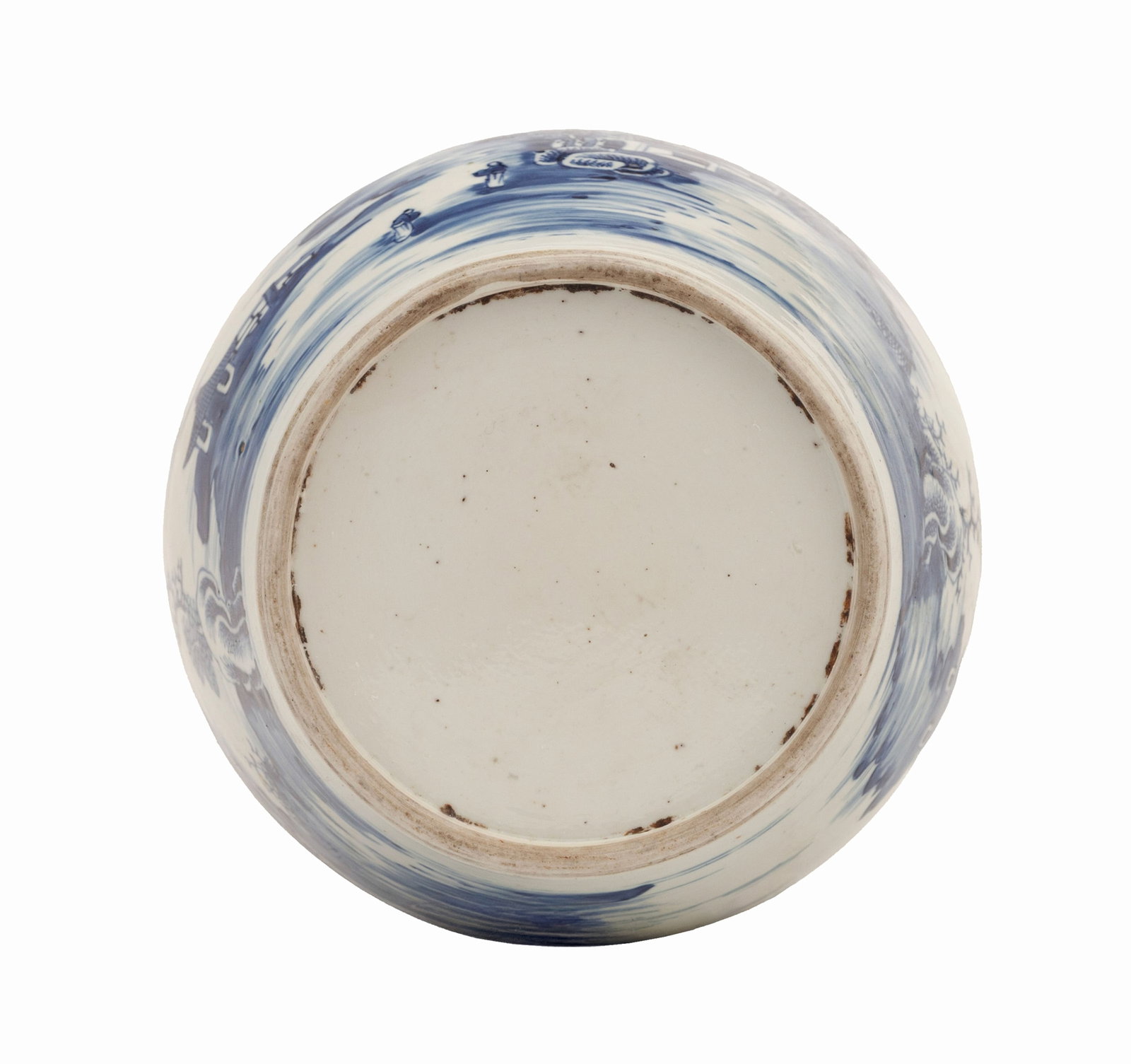 Pot à gingembre en porcelaine, Chine, dynastie Qing, décor en bleu de paysage, h. 22,5 cm  - 2