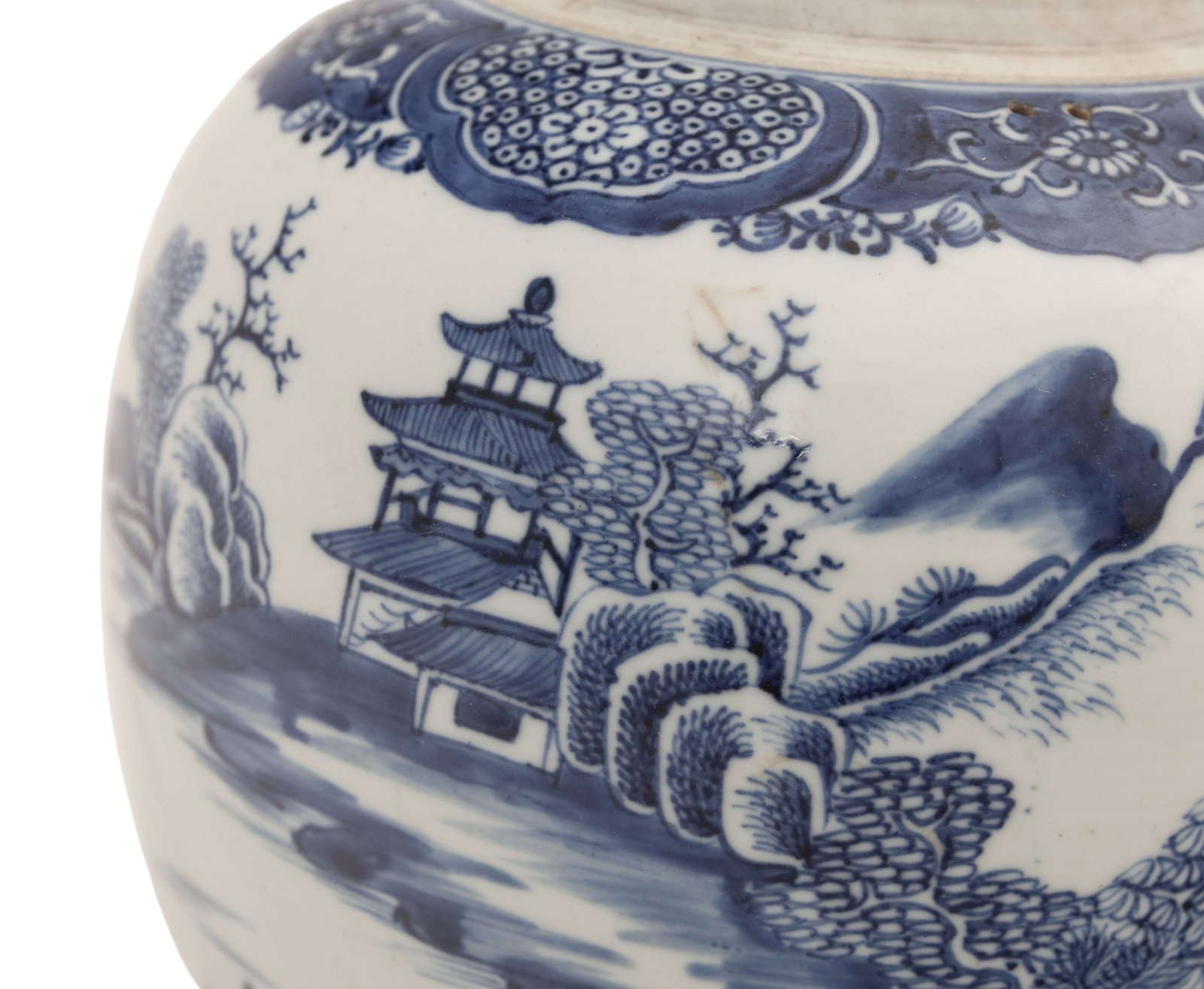 Pot à gingembre en porcelaine, Chine, dynastie Qing, décor en bleu de paysage, h. 22,5 cm  - 3