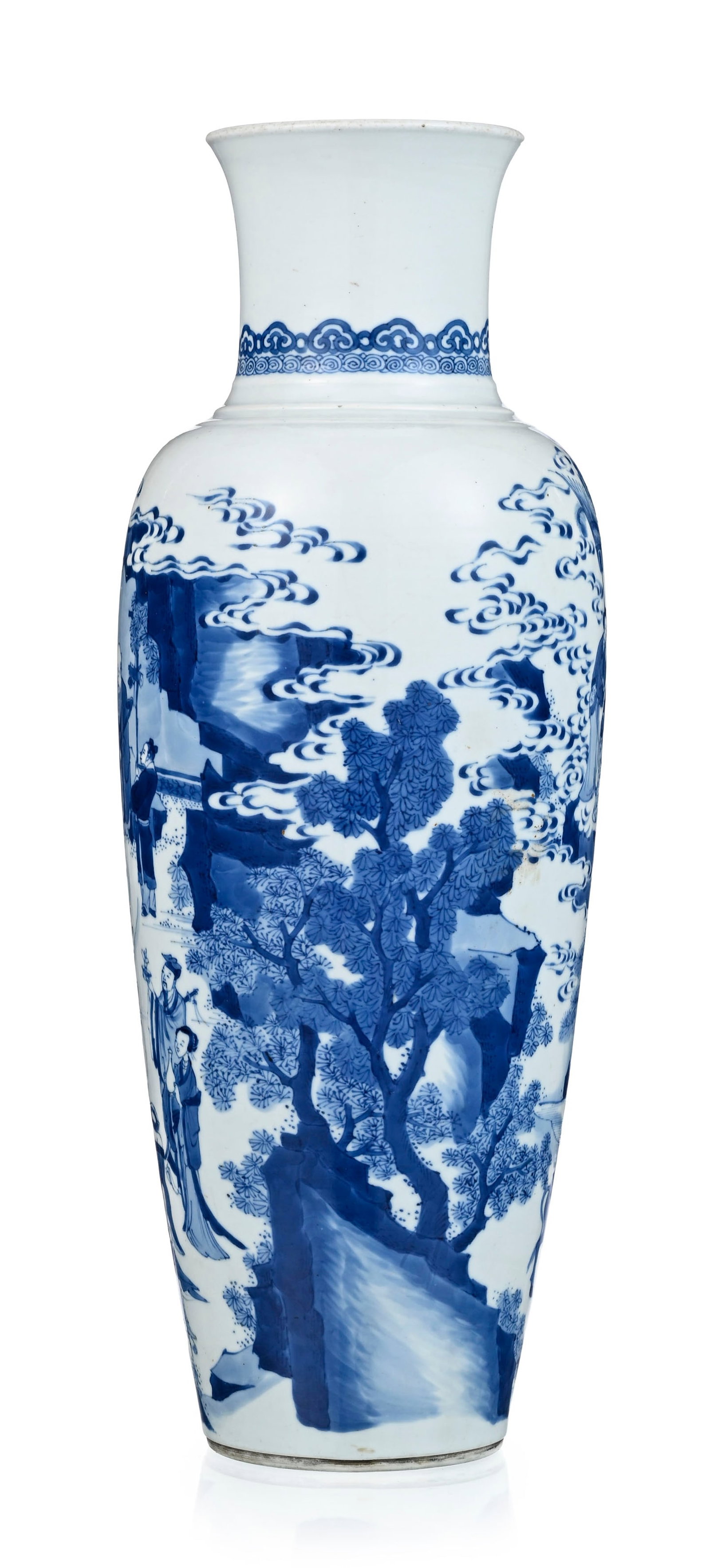 Vase en porcelaine, Chine, dynastie Qing, décor en bleu d'Immortels dans un paysage, marque Jia - 2