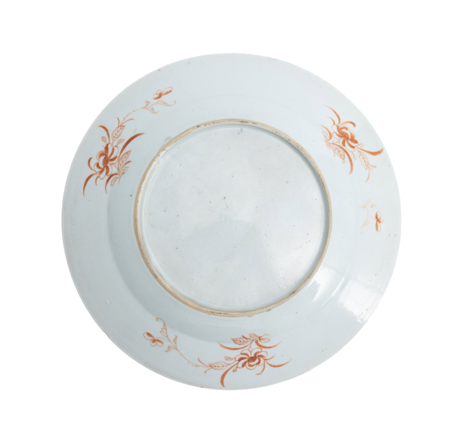 Ensemble de 3 assiettes et 1 ravier ovale en porcelaine famille rose, Chine, XVIIIe s.: 1 assiette o - 8