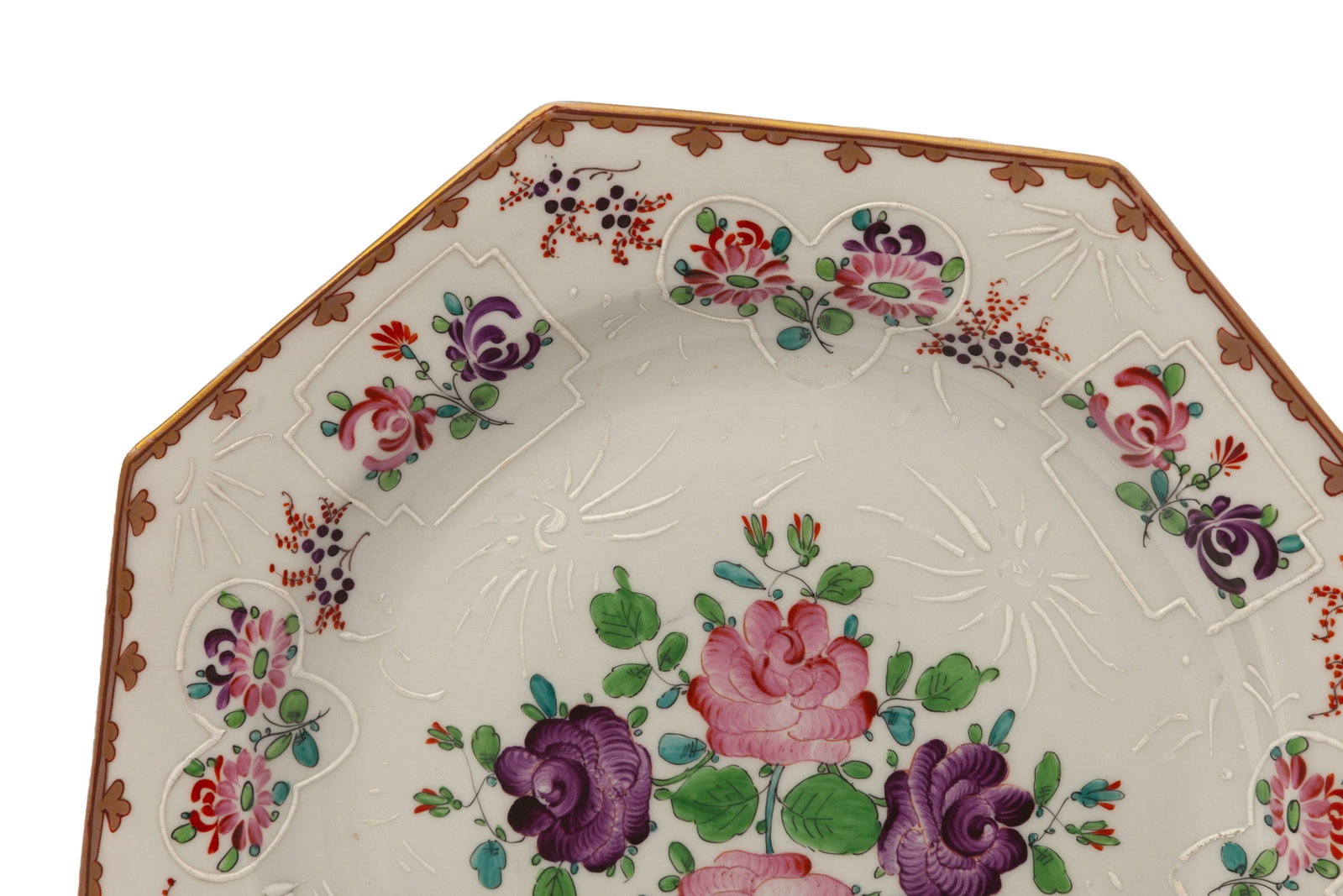 Ensemble de 19 assiettes en porcelaine famille rose, Samson dans le goût chinois, ca 1900, comp - 2