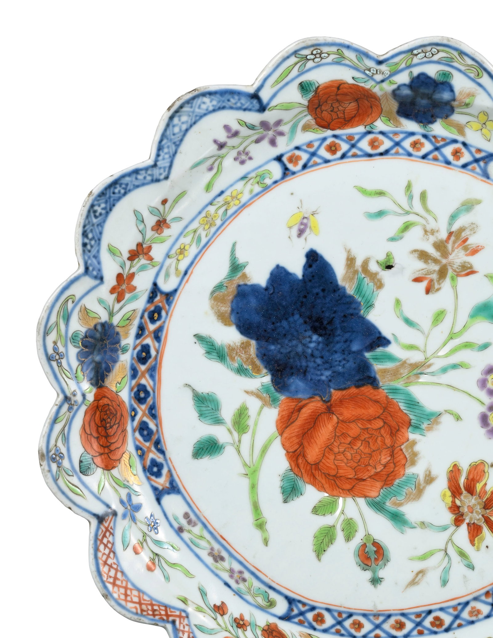 Ensemble de 5 assiettes floriformes en porcelaine Imari, Chine, dynastie Qing: décor de rinceau - 2