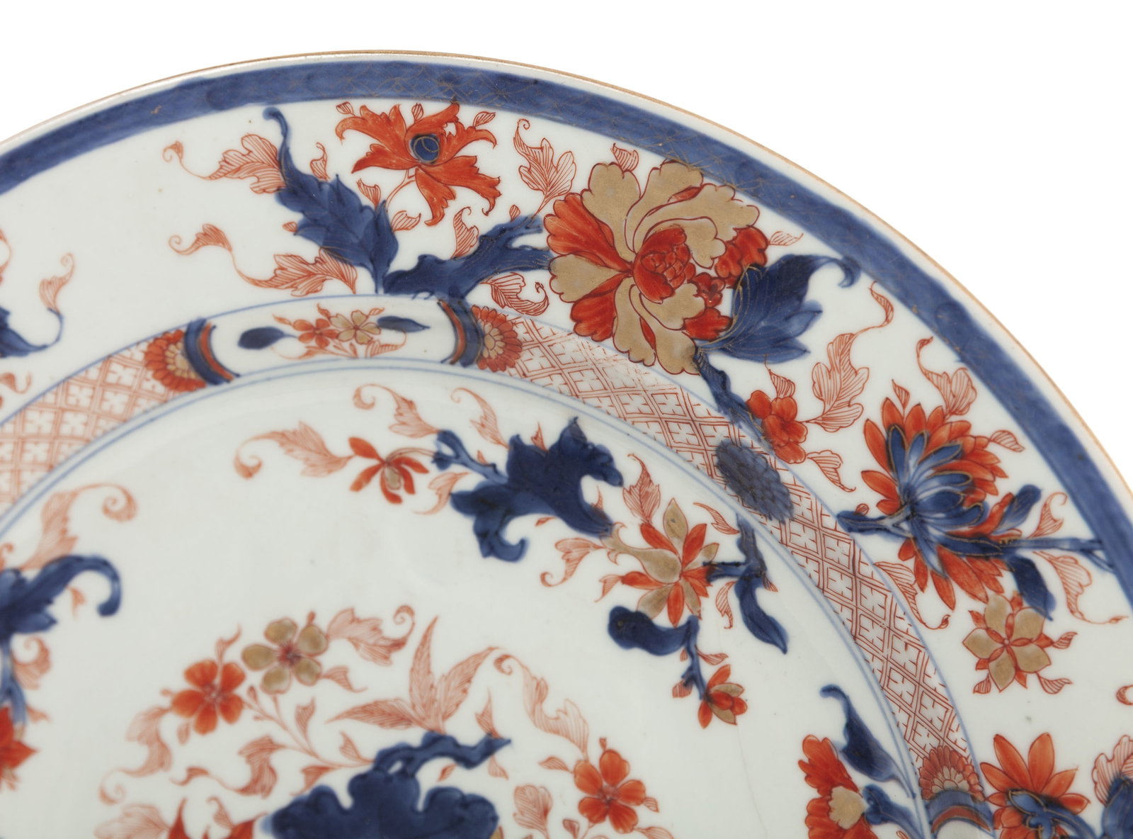 Ensemble de 1 plat et 6 assiettes en porcelaine Imari, Chine, XVIIIe s.: décor de multiples rin - 2