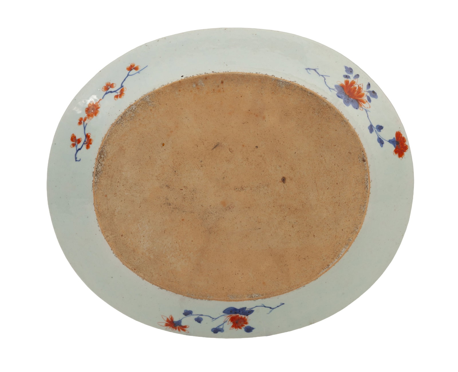 Grand plat ovale en porcelaine Imari, Chine, dynastie Qing, décor de vase de fleurs, fleurs et  - 2