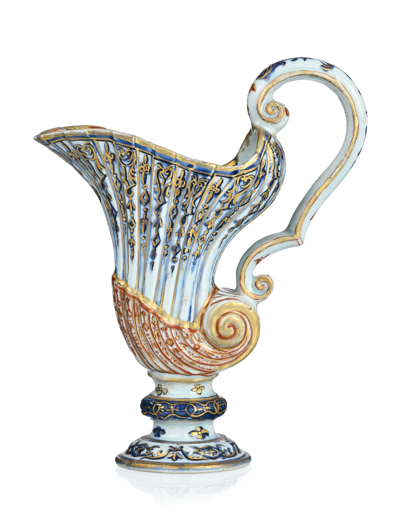 Aiguière et son bassin en porcelaine Imari, Chine, XVIIIe s., l'aiguière en forme de nauti - 3