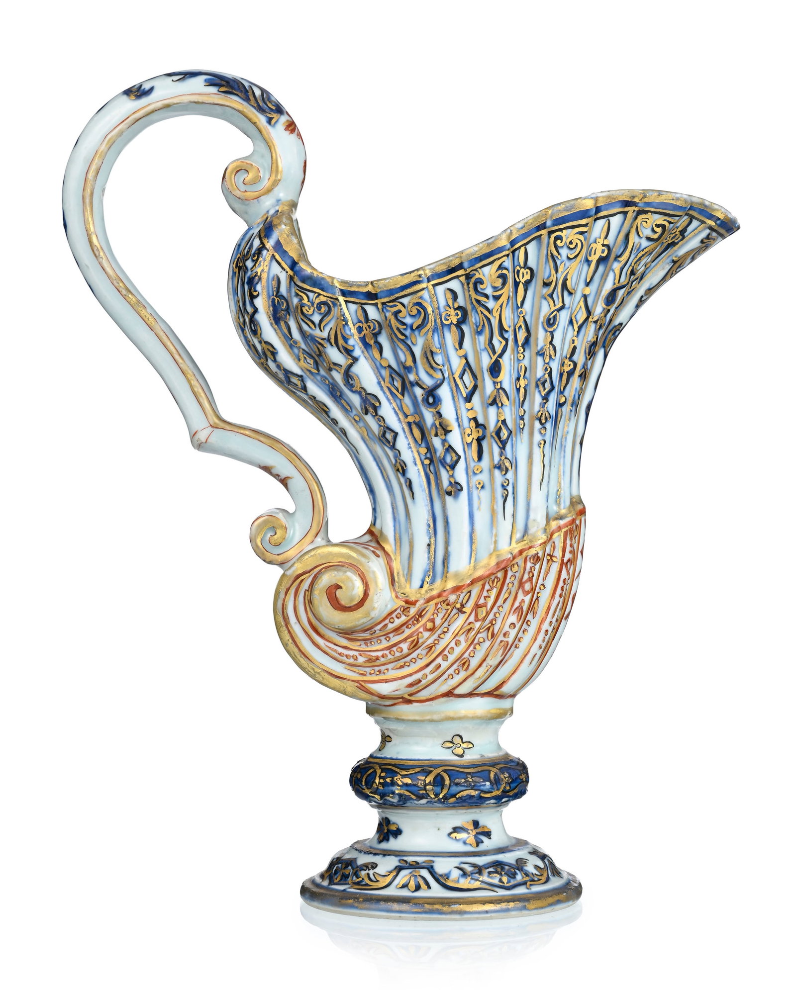 Aiguière et son bassin en porcelaine Imari, Chine, XVIIIe s., l'aiguière en forme de nauti - 5