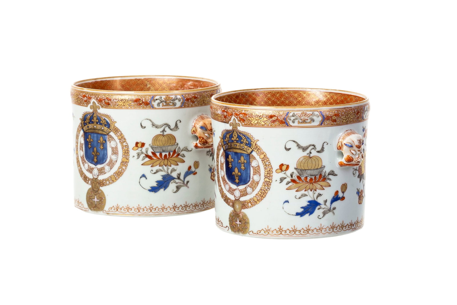 Paire de rafraîchissoirs en porcelaine Imari, Chine, ca 1730, ou France, manufacture Samson, XI - 4