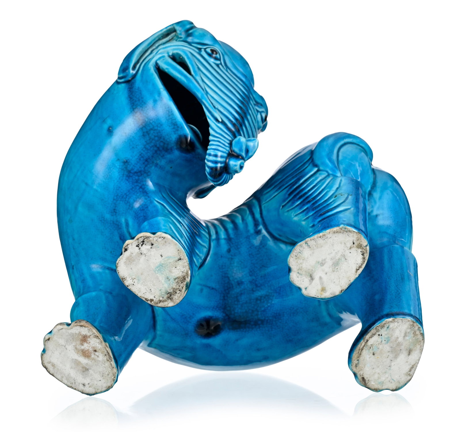 Éléphant en céramique à glaçure monochrome turquoise, Chine, dynastie Qing, - 6