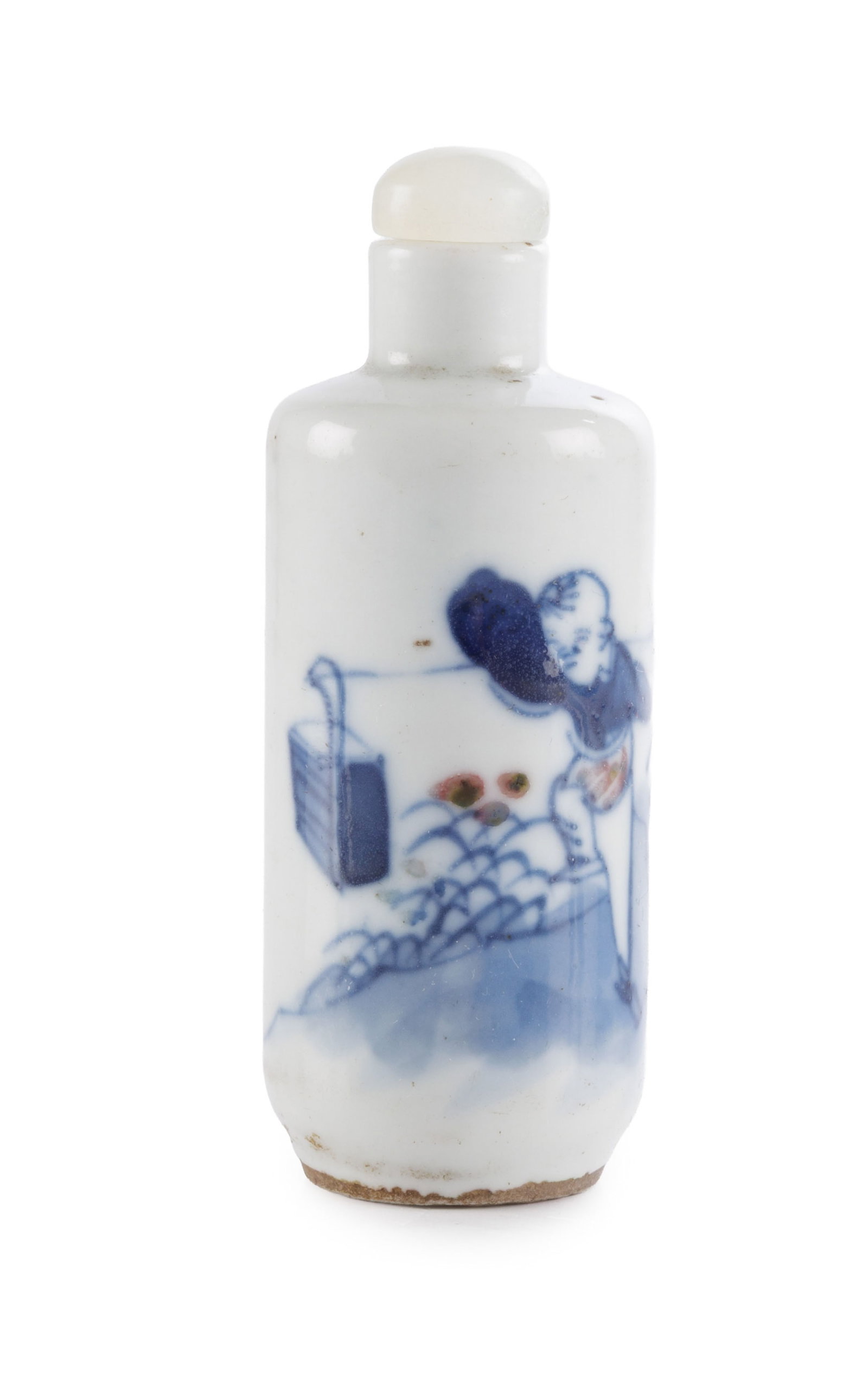 Ensemble de 5 flacons à priser en porcelaine, Chine, XIX-XXe s.: 1 au décor en bleu d'homm - 6