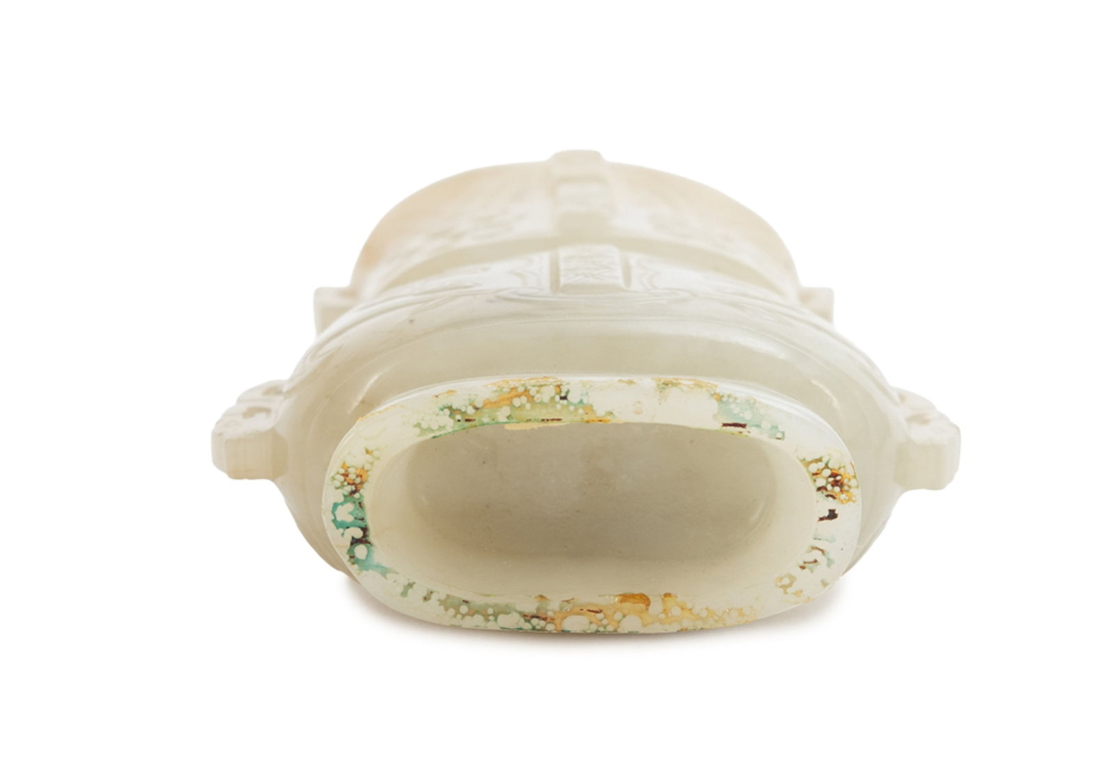 Petit vase en jade pâle, Chine, décor archaïsant de taotie, créatures surnaturel - 3