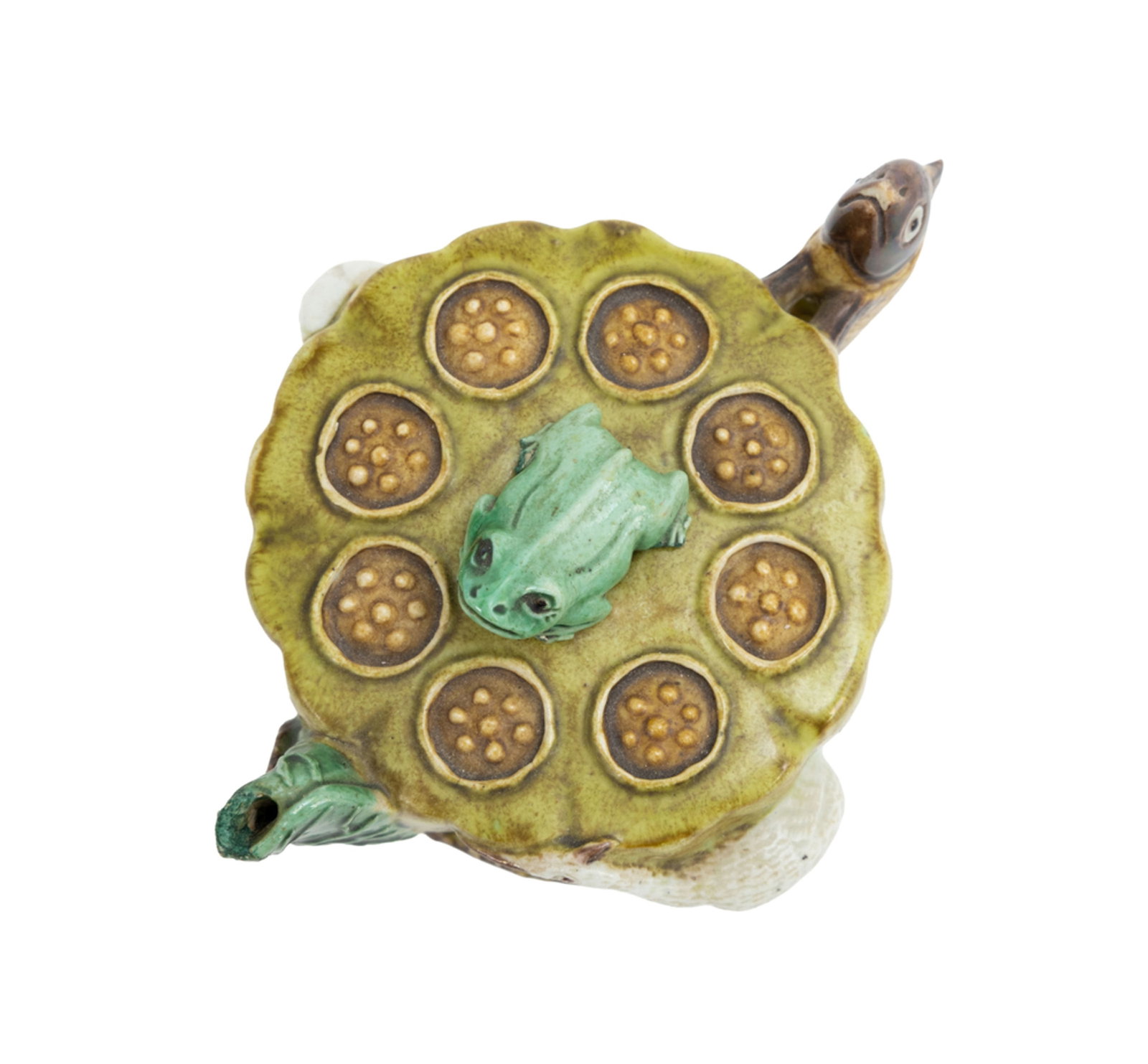 Compte-gouttes à eau en céramique, Chine, dynastie Qing, en forme de cosse de lotus, avec  - 5