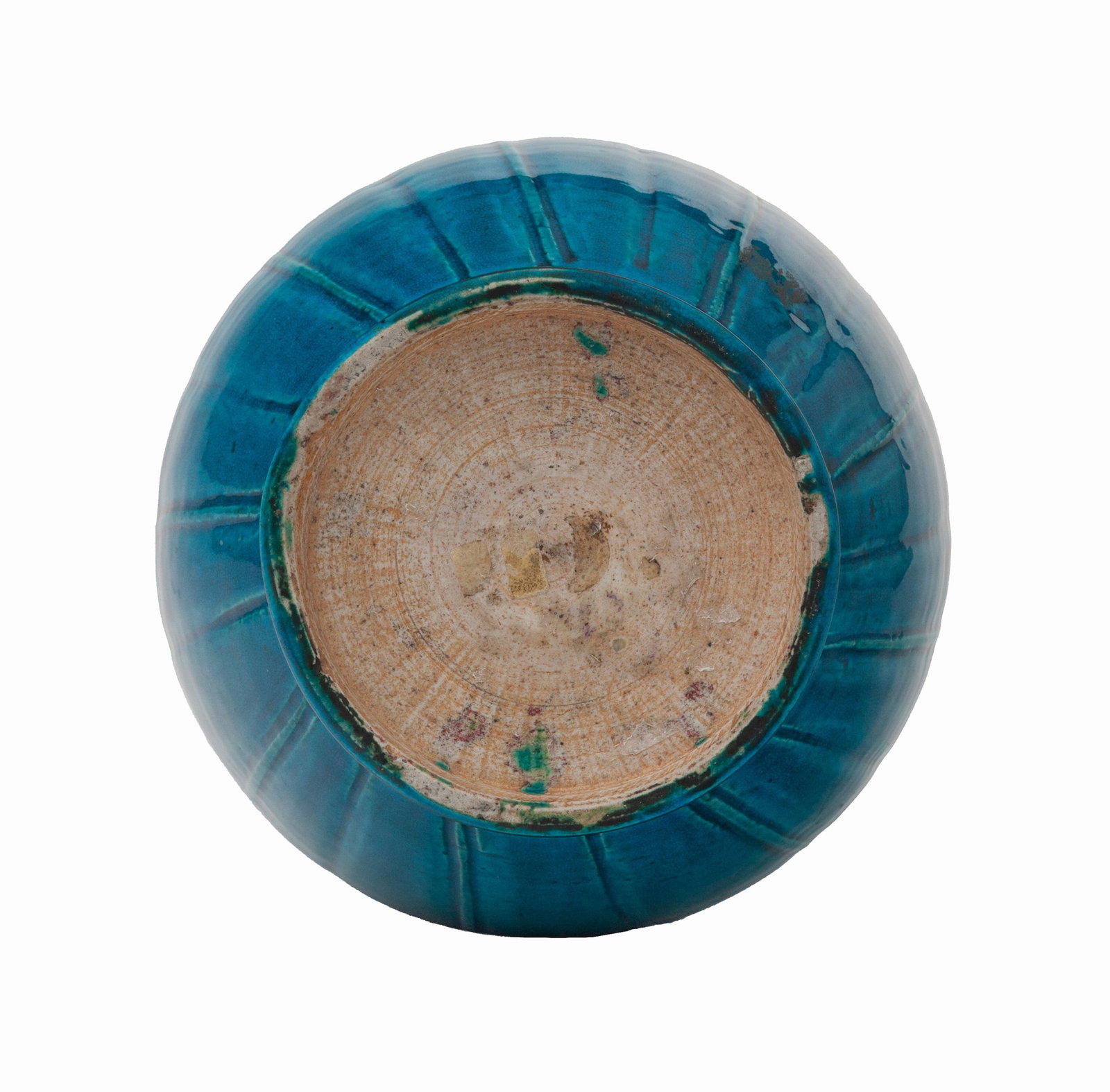 Vase en céramique à glaçure monochrome turquoise, Chine, XIX-XXe s., sommet du col d& - 2
