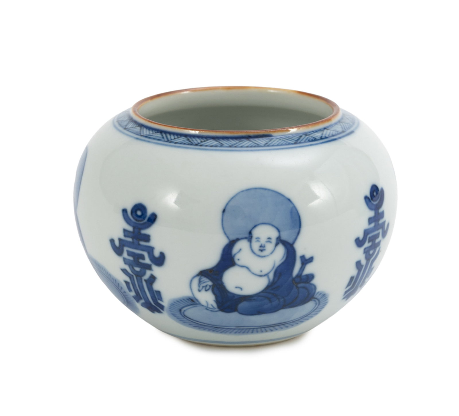 Bol et pot en porcelaine, Chine, XIX-XXe s., les deux au décor en bleu, le bol décoré - 3