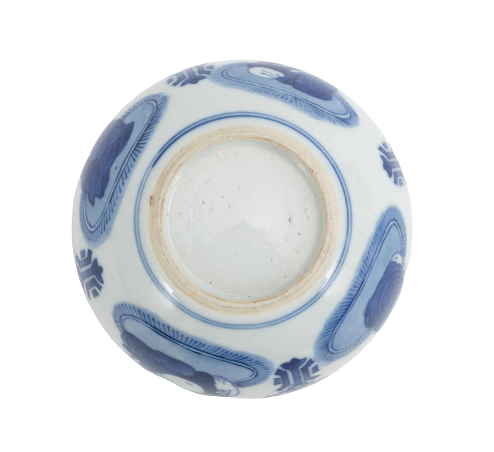 Bol et pot en porcelaine, Chine, XIX-XXe s., les deux au décor en bleu, le bol décoré - 5