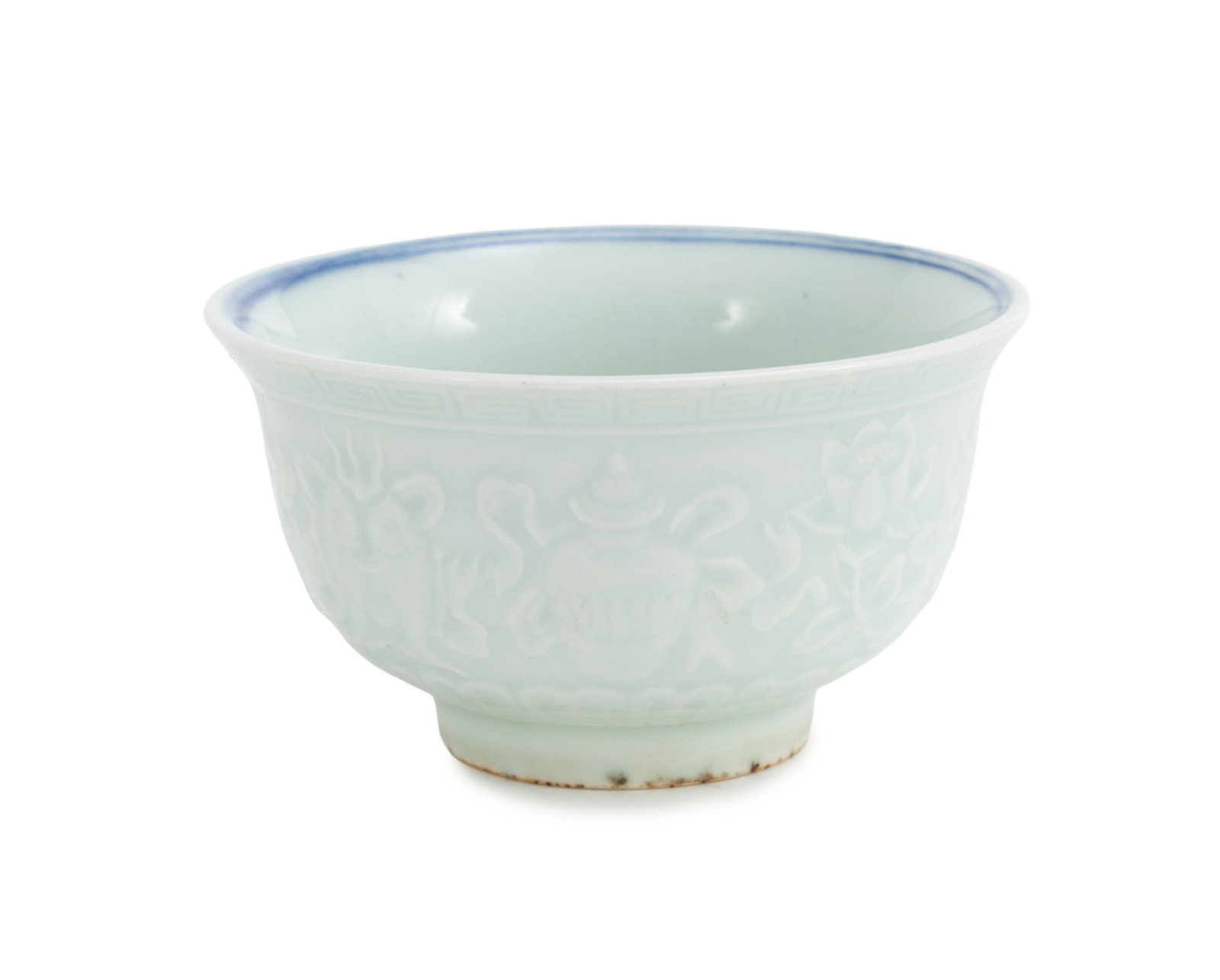 Bol et pot en porcelaine, Chine, XIX-XXe s., les deux au décor en bleu, le bol décoré - 6