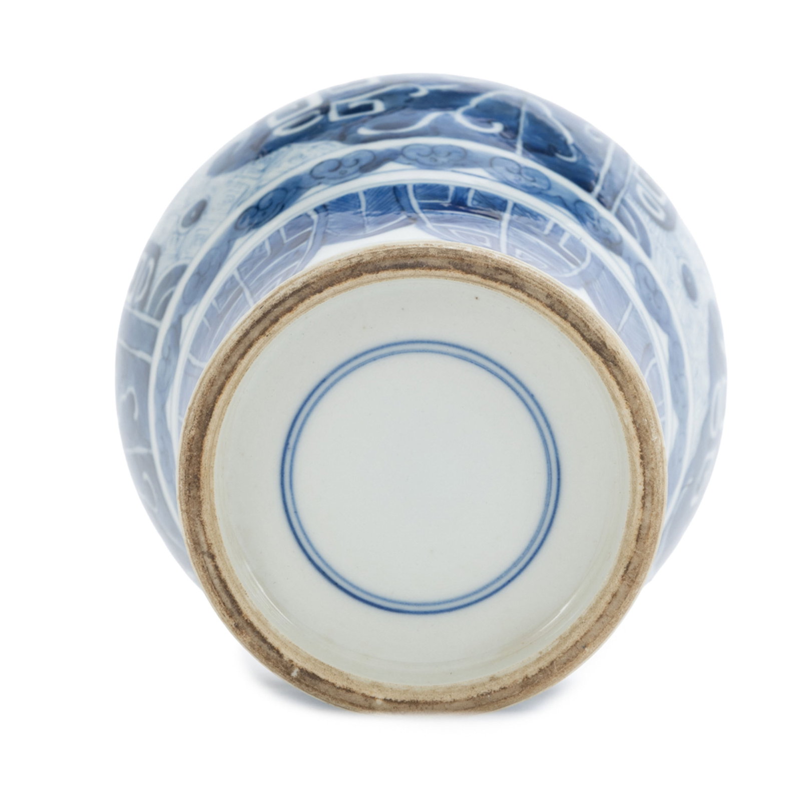 Vase suantouping en porcelaine, Chine, XIX-XXe s., décor en bleu de divers motifs archaïsa - 3