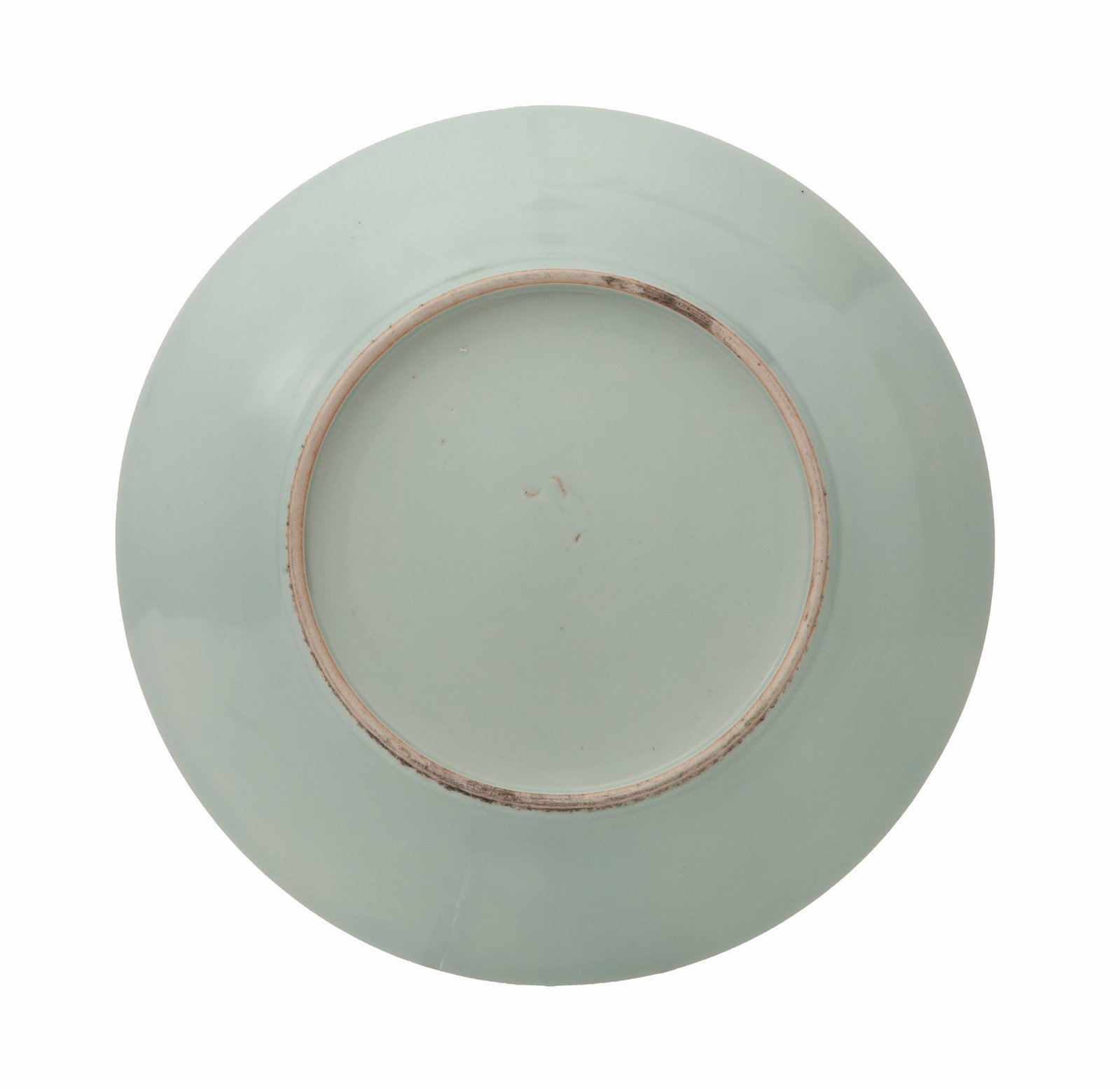 Grand plat creux en porcelaine famille verte, Chine, XIX-XXe s., décor de femmes et enfants dan - 2