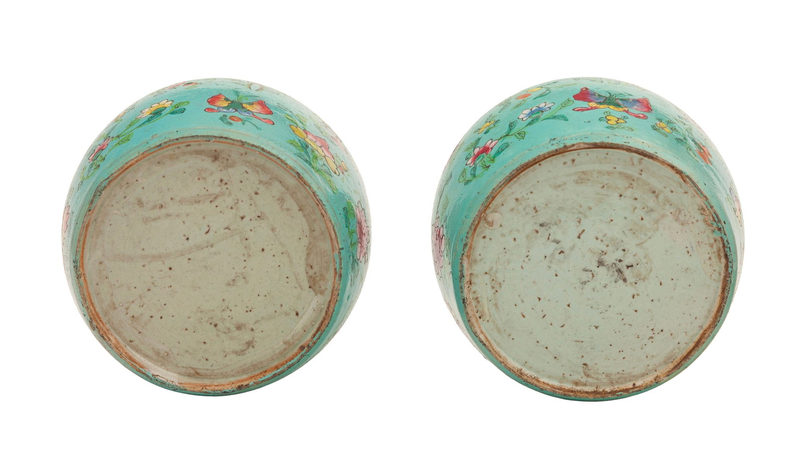 Paire de pots à gingembre en porcelaine, Peranakan, XIX-XXe s., décor de fleurs, fruits et - 2