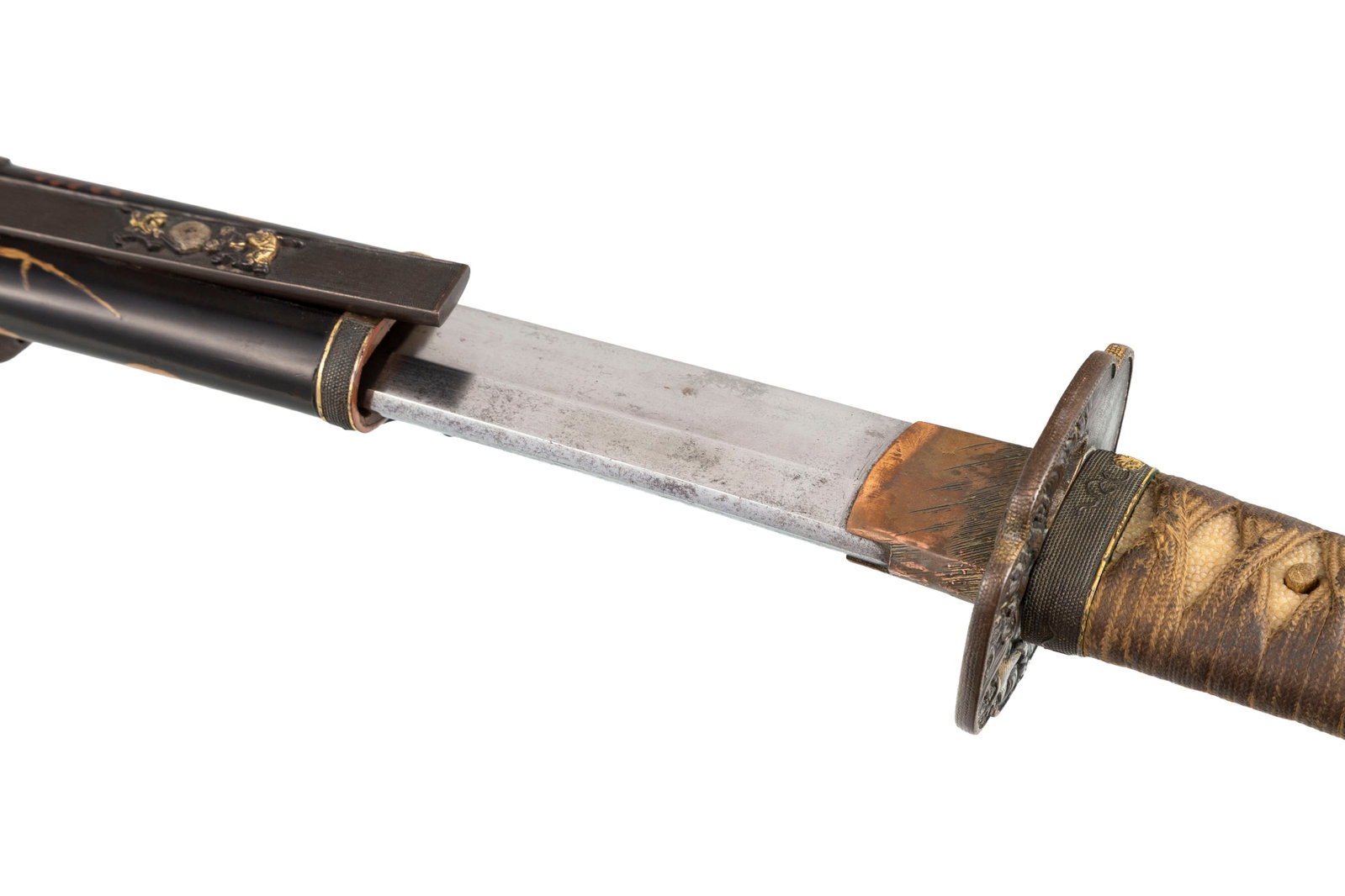 Wakizashi (sabre), Japon, époque Edo, saya en bois laqué, décor takamaki-e et hiramak - 14