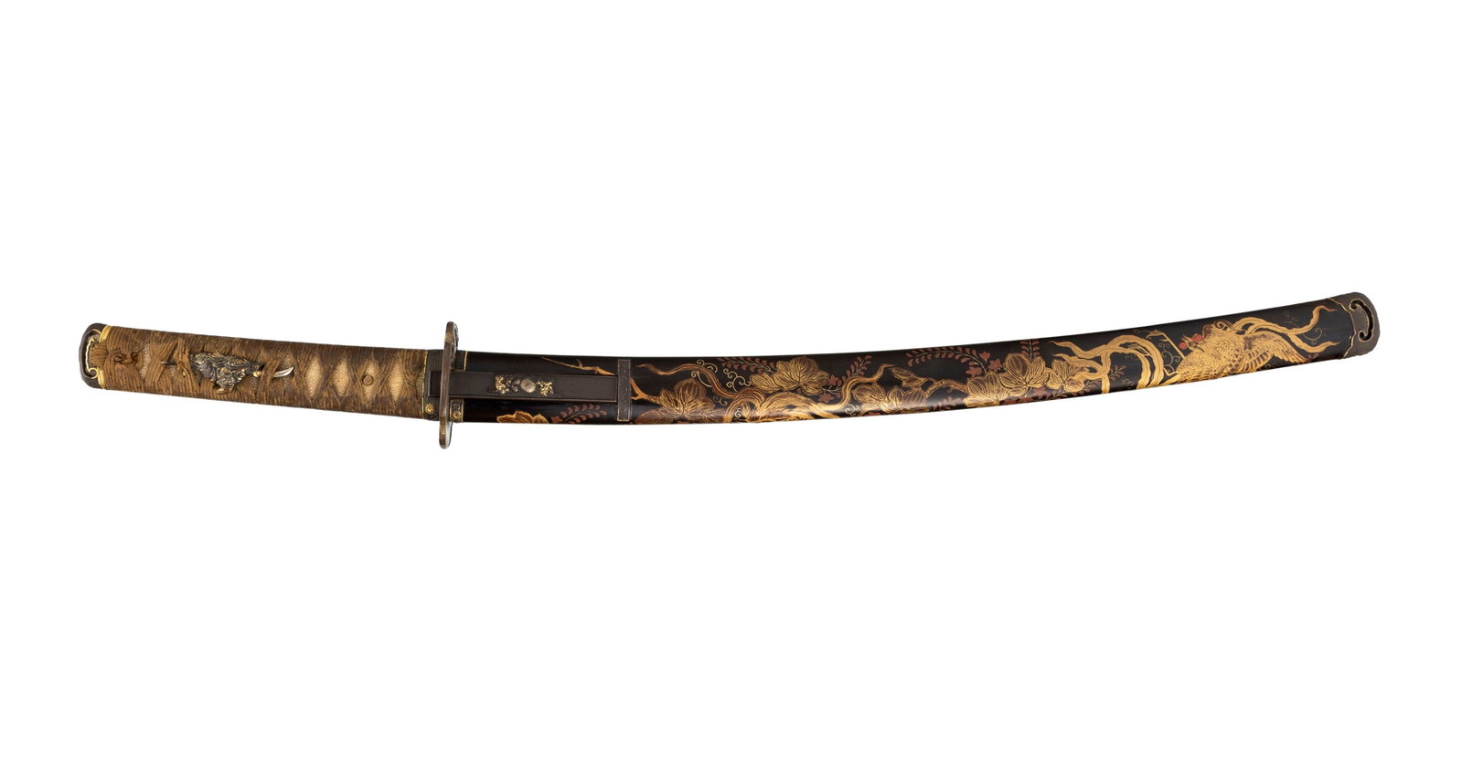 Wakizashi (sabre), Japon, époque Edo, saya en bois laqué, décor takamaki-e et hiramak - 2