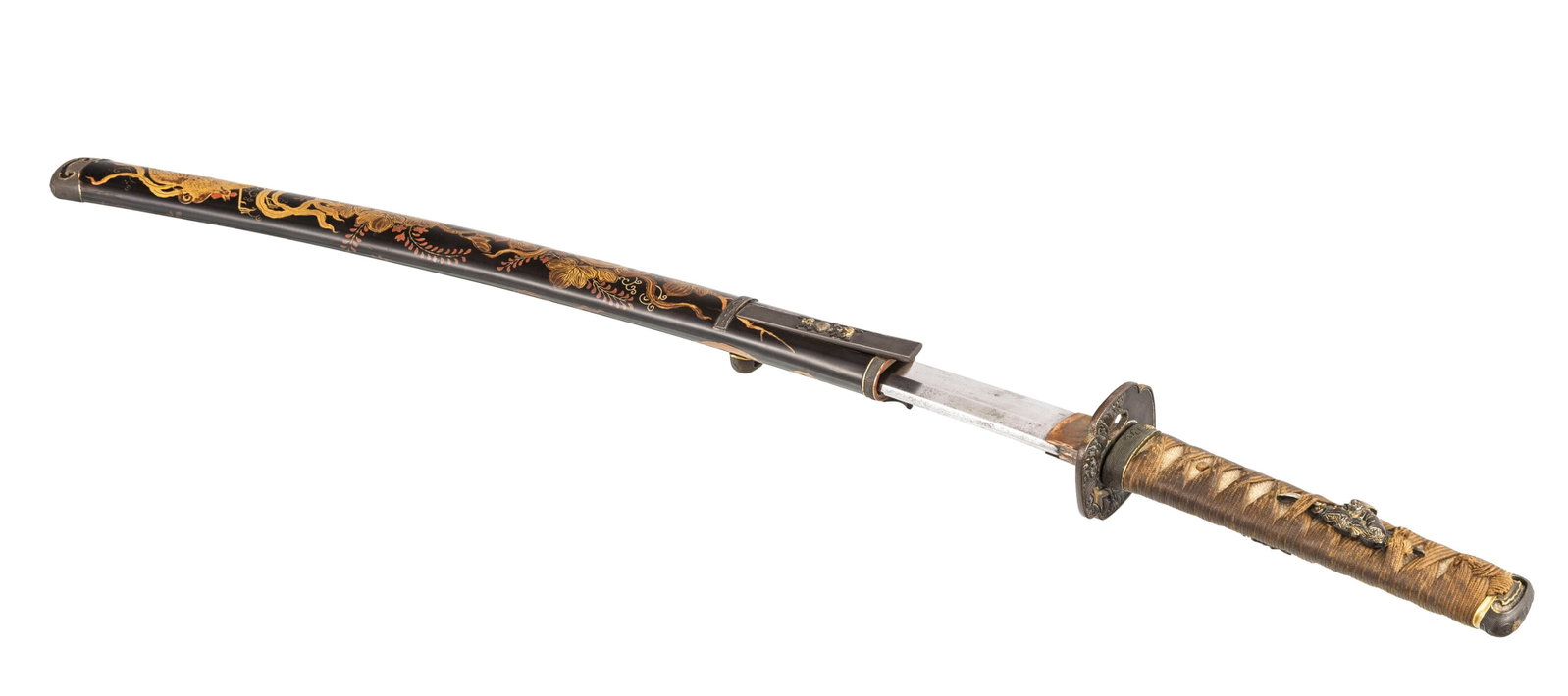 Wakizashi (sabre), Japon, époque Edo, saya en bois laqué, décor takamaki-e et hiramak - 3