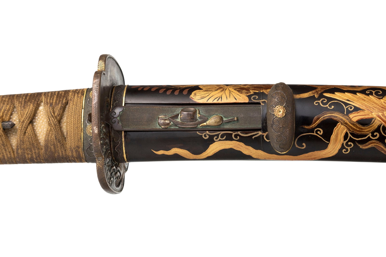 Wakizashi (sabre), Japon, époque Edo, saya en bois laqué, décor takamaki-e et hiramak - 7