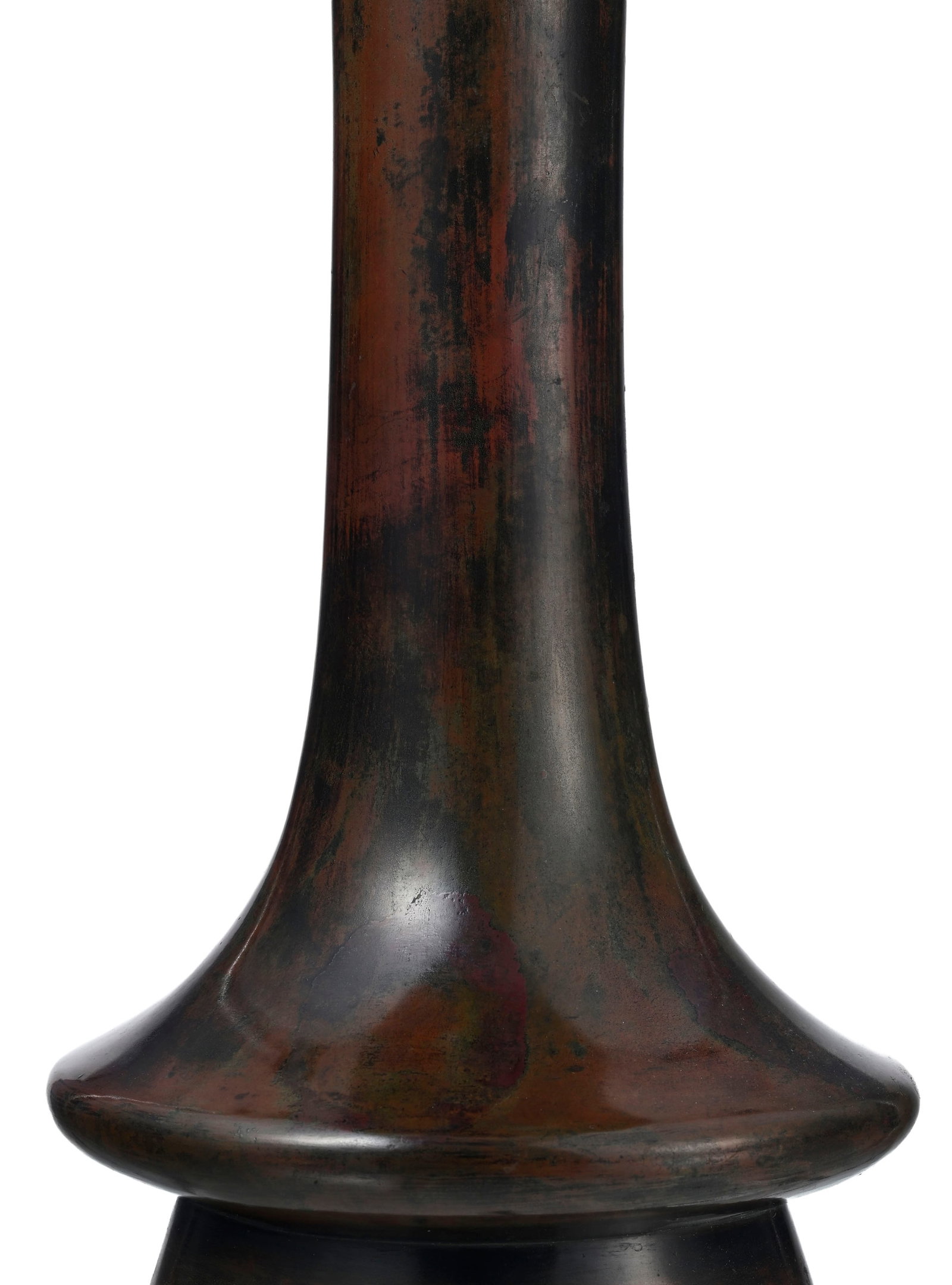 Vase usubata en bronze, Japon, XXe s., signé 秀光 (Hidemitsu/Shûkô), h. 4 - 2