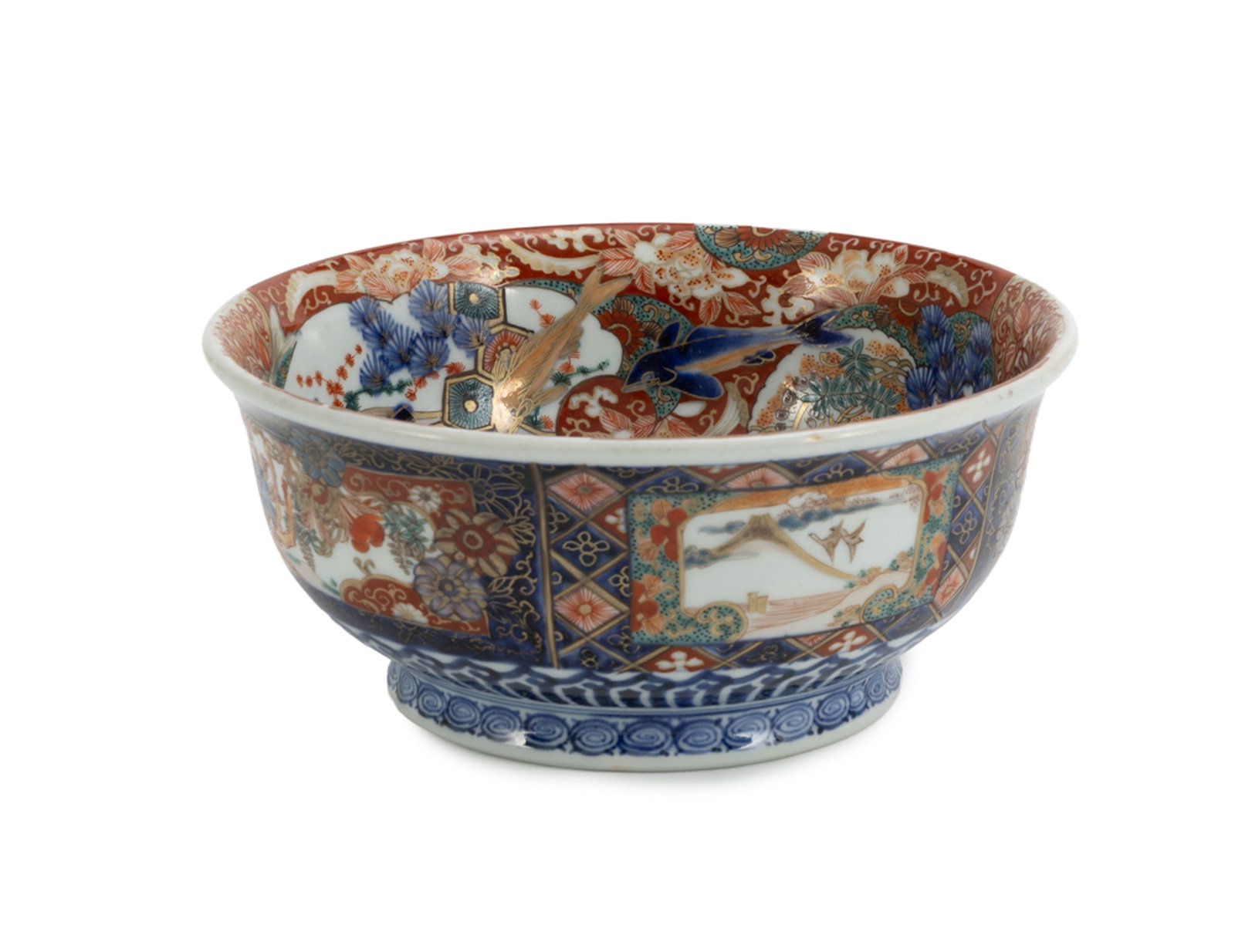 Bol en porcelaine Imari, Japon, époque Meiji, décor intérieur de poissons entremê - 2