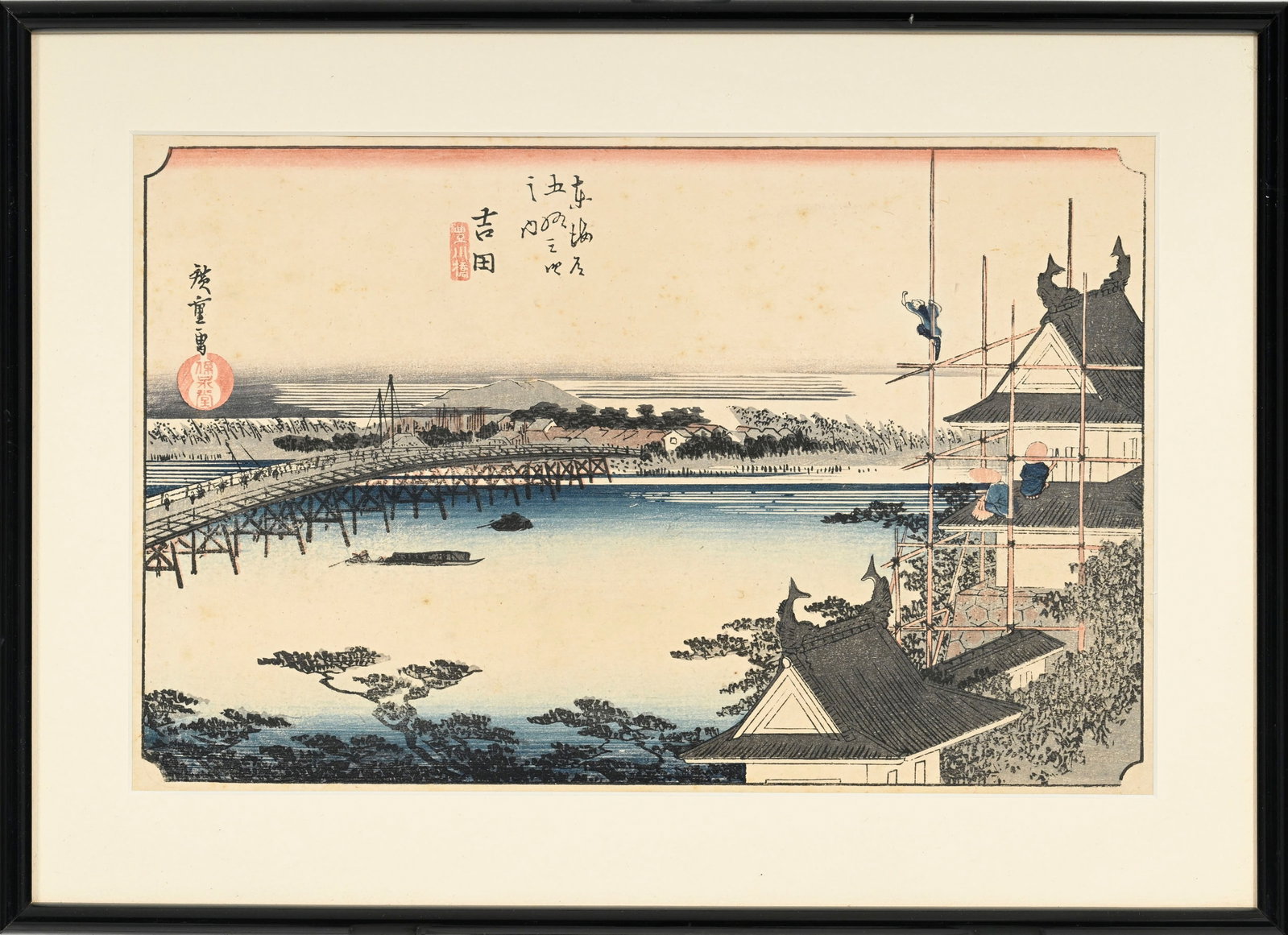 Utagawa Hiroshige (1797-1858), ensemble de 5 estampes format ôban yoko-e, Japon, tirages du XXe - 5