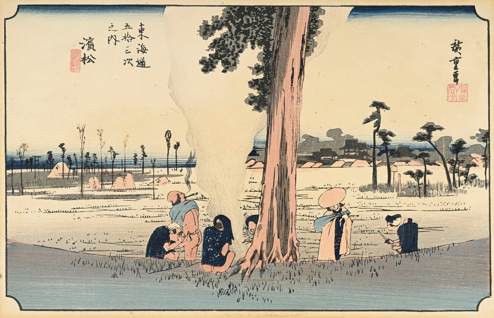 Utagawa Hiroshige (1797-1858), ensemble de 5 estampes format ôban yoko-e, Japon, tirages du XXe - 9