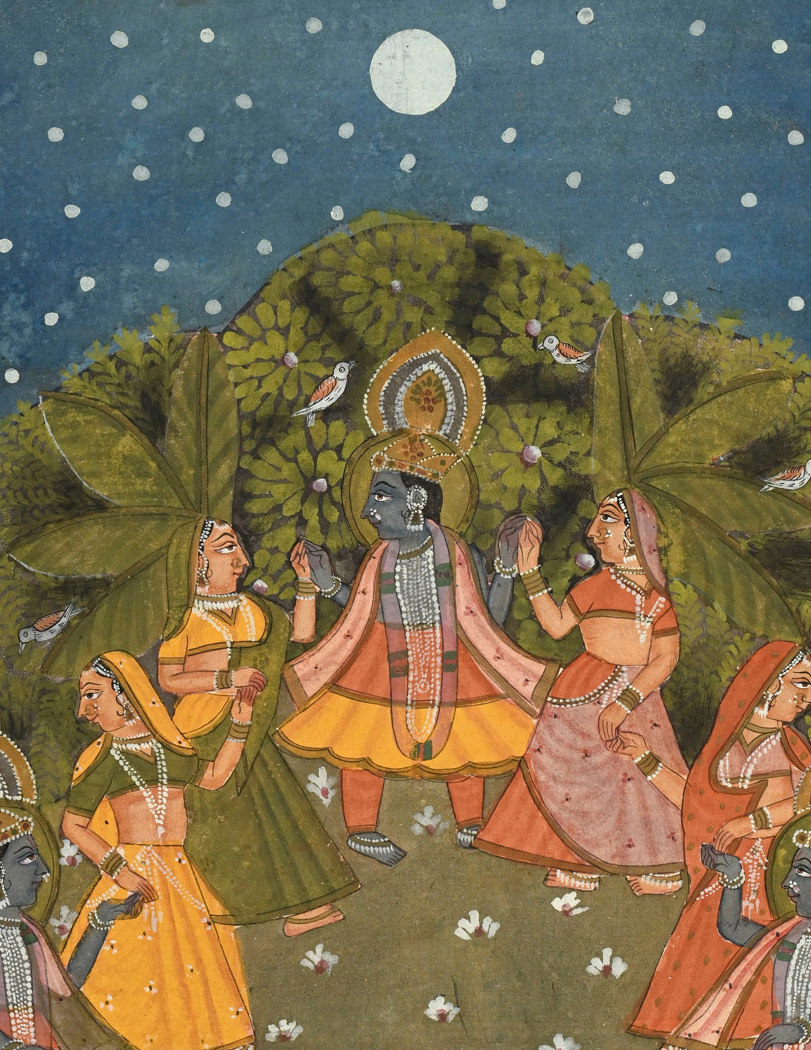 2 pichhwai (tentures) représentant deux scènes de la vie de Krishna, Inde, Rajasthan, XIX- - 4