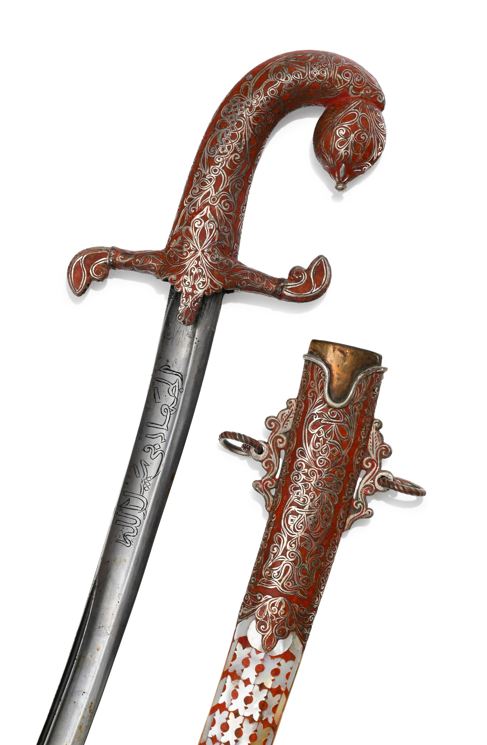 Shamshir (épée) et son fourreau, probablement indo-persan ou ottoman, XIX-XXe s., fourreau - 4