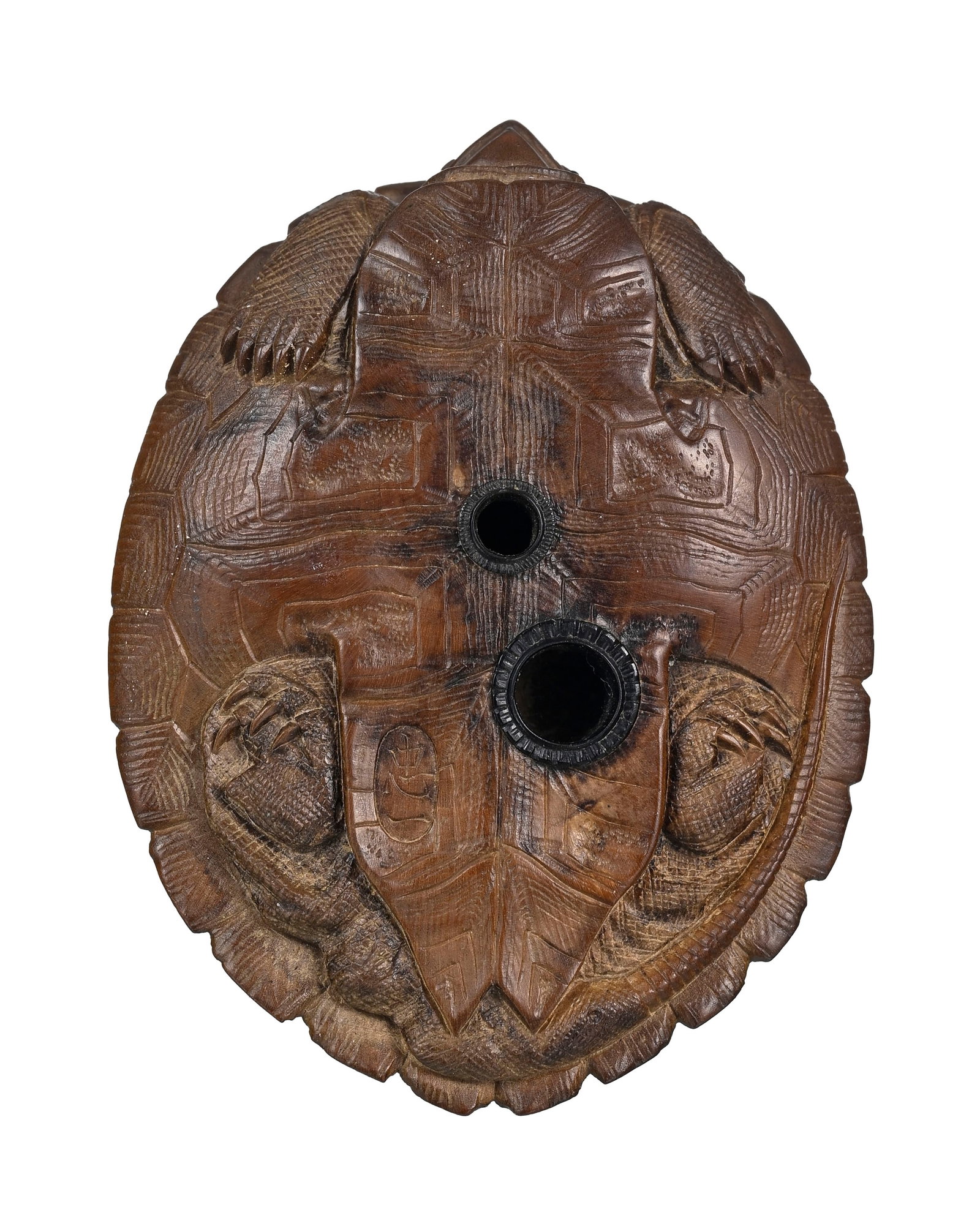 Groupe de tortues, netsuke en ivoire végétal (morphil), Japon, XIX-XXe s., signé  - 4