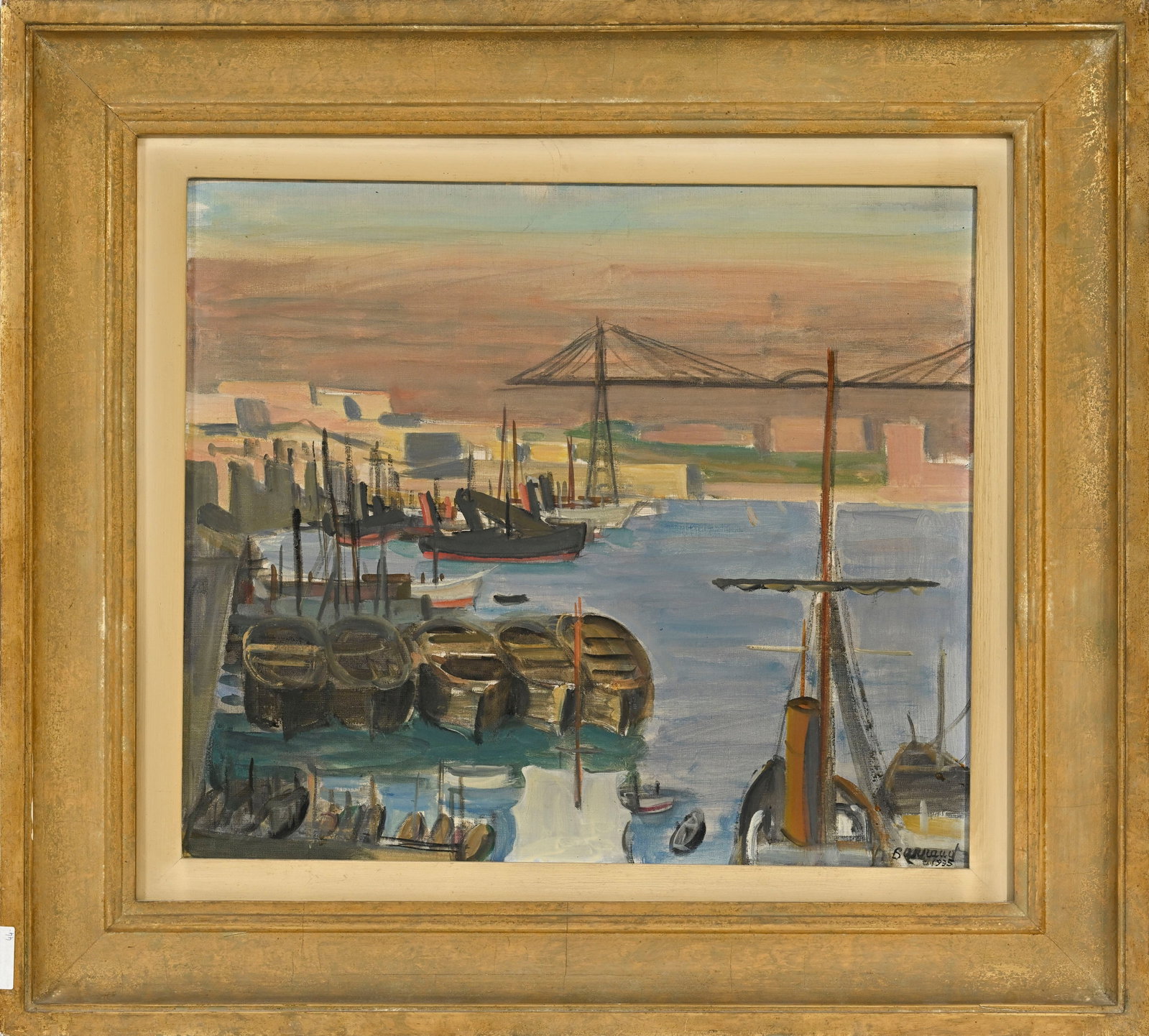 Maurice Barraud (1889-1954), "Le vieux port (Marseille)"_,_ 1935, huile sur toile, signée et da - 2