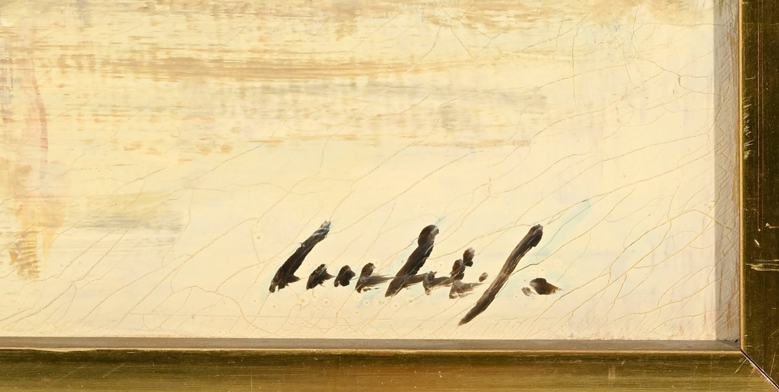 Sergio Cecchi (1921-1986), Rade de Genève, huile sur toile, signée, 85x129 cm - 4
