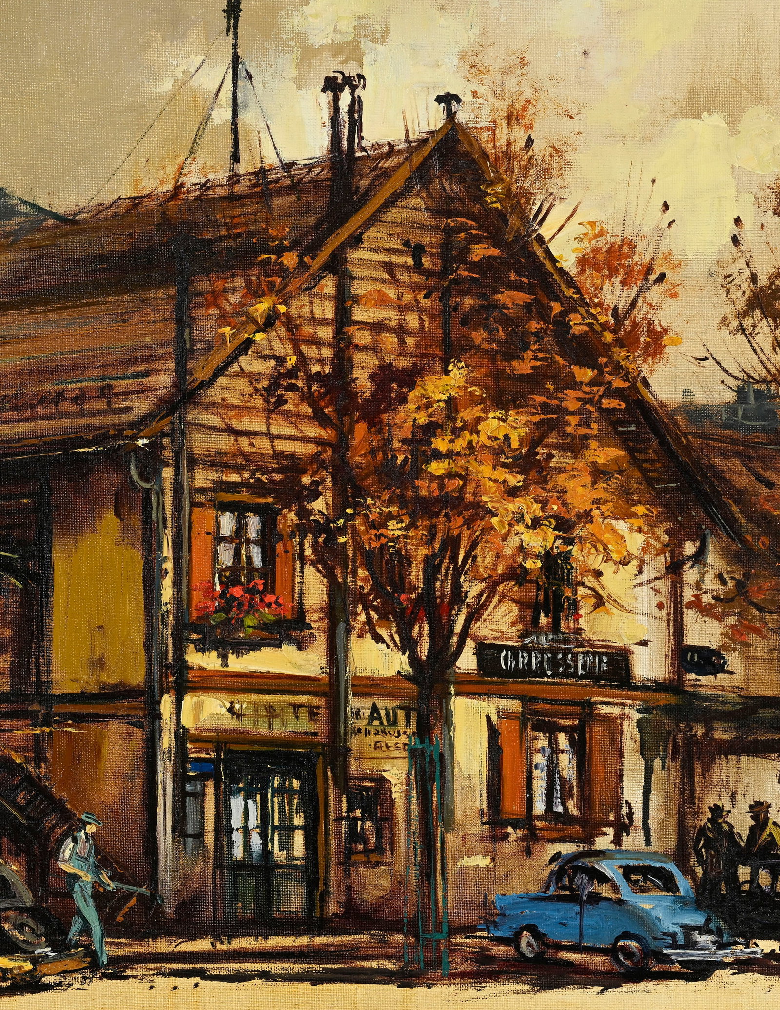 Sergio Cecchi (1921-1986), Paysage urbain, huile sur toile, signée, 60x81 cm - 3