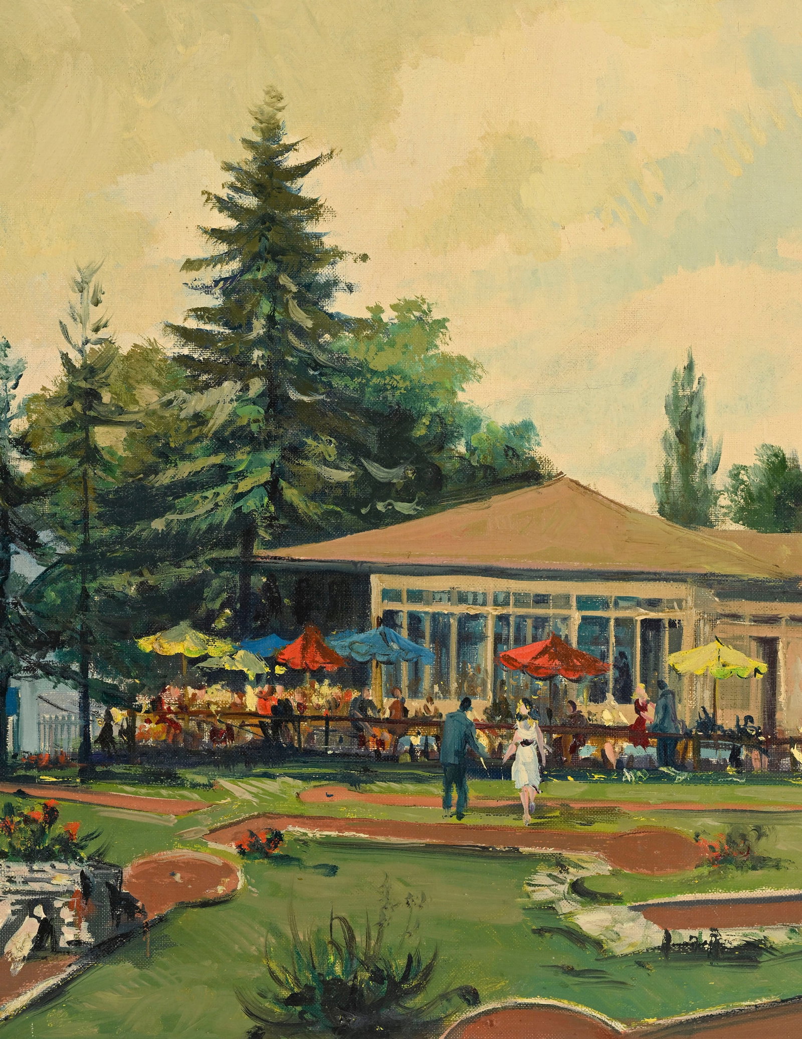 Sergio Cecchi (1921-1986), "Château-Banquet à Genève"_,_ 1954, huile sur toile, sign& - 3