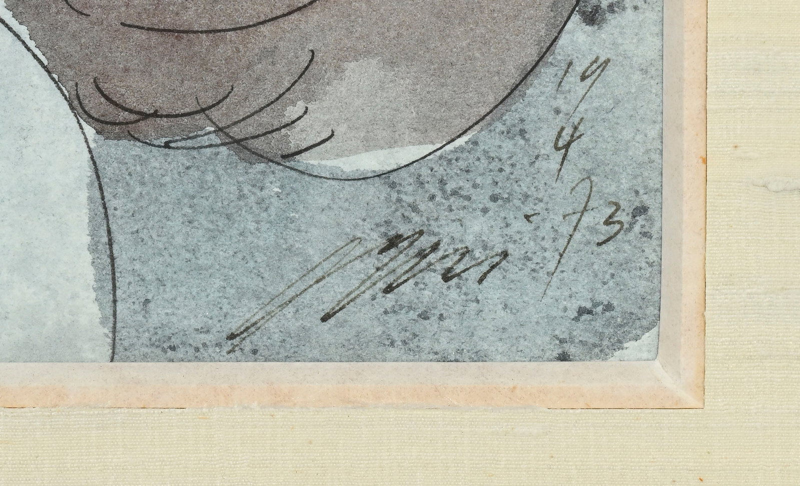 Hans Erni (1909-2015), "Fille assise sous une voûte", 19.04.73, tempera sur papier, signée - 4