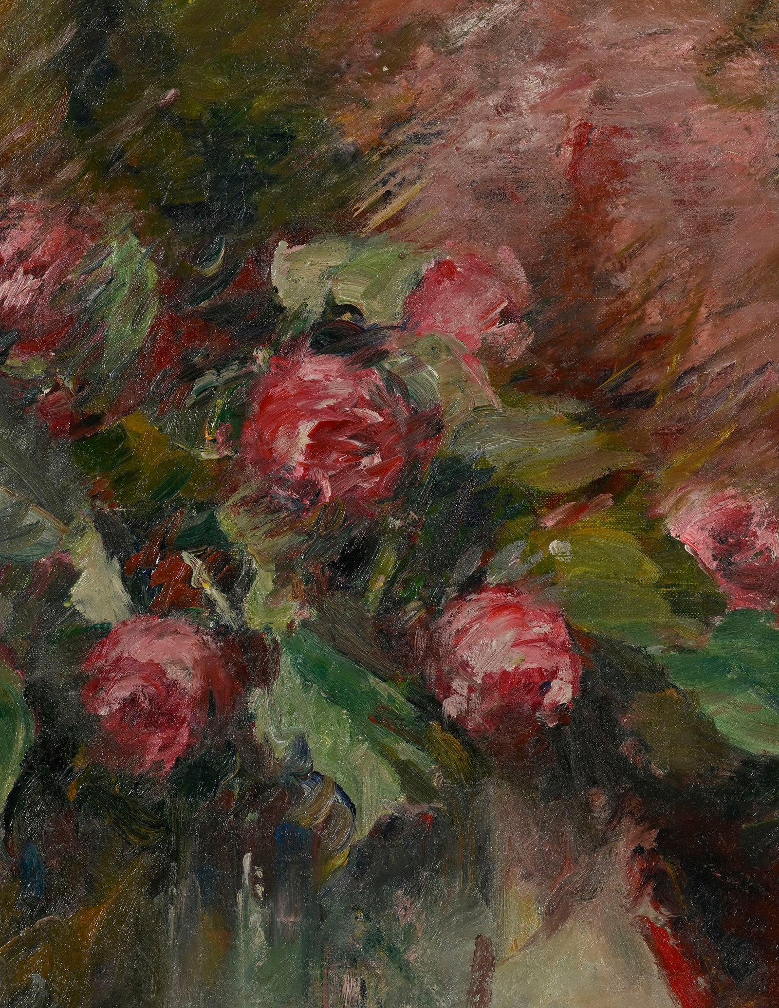 Henri Fehr (1890-1974), Nature morte au vase de roses et jeu de cartes, huile sur toile, signée - 3