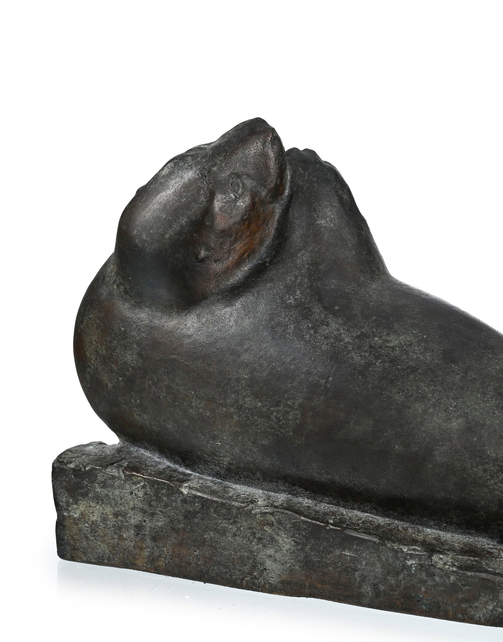 Robert Hainard (1906-1999), Phoque, sculpture en bronze, signée, cachet de fondeur Pastori, 17x - 3
