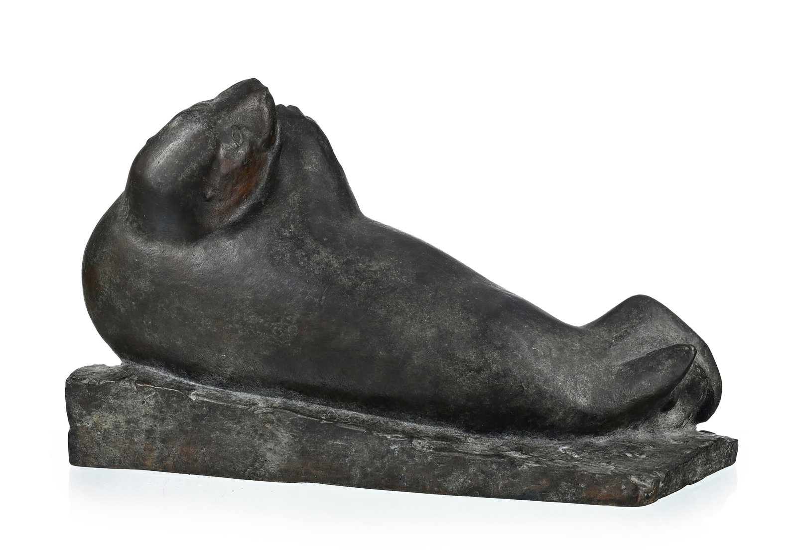 Robert Hainard (1906-1999), Phoque, sculpture en bronze, signée, cachet de fondeur Pastori, 17x - 4