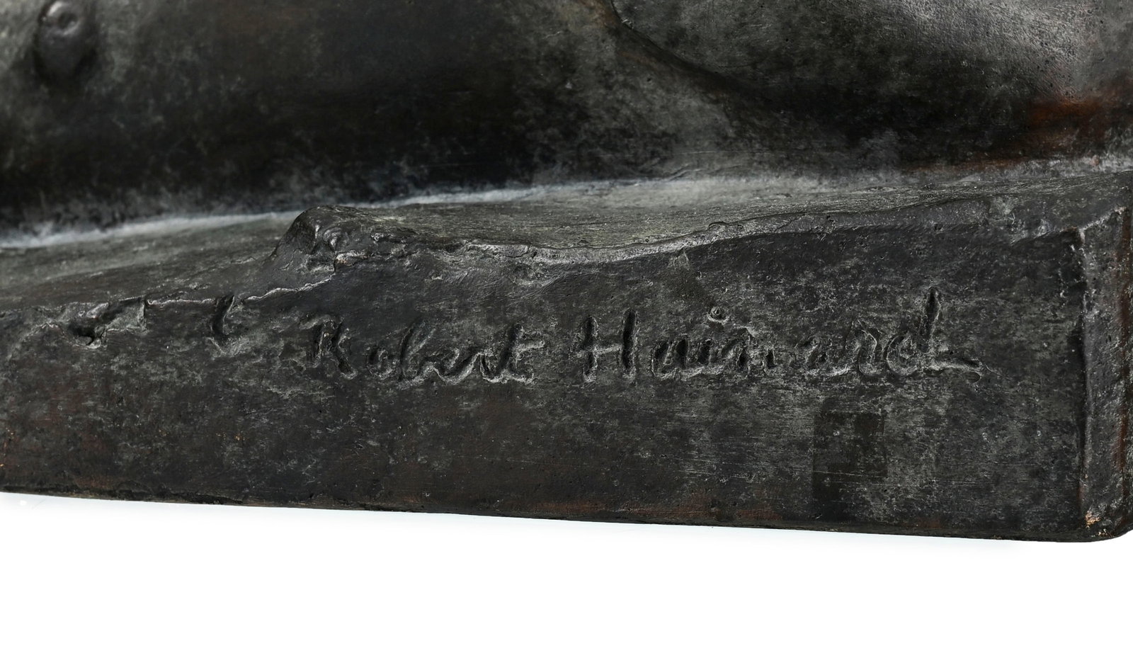 Robert Hainard (1906-1999), Phoque, sculpture en bronze, signée, cachet de fondeur Pastori, 17x - 5